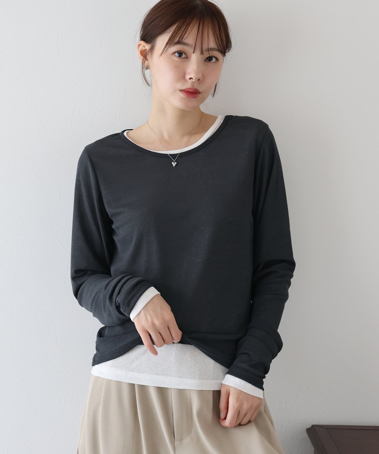 【TIME SALE】クルーネックシアートップス【ネコポス】