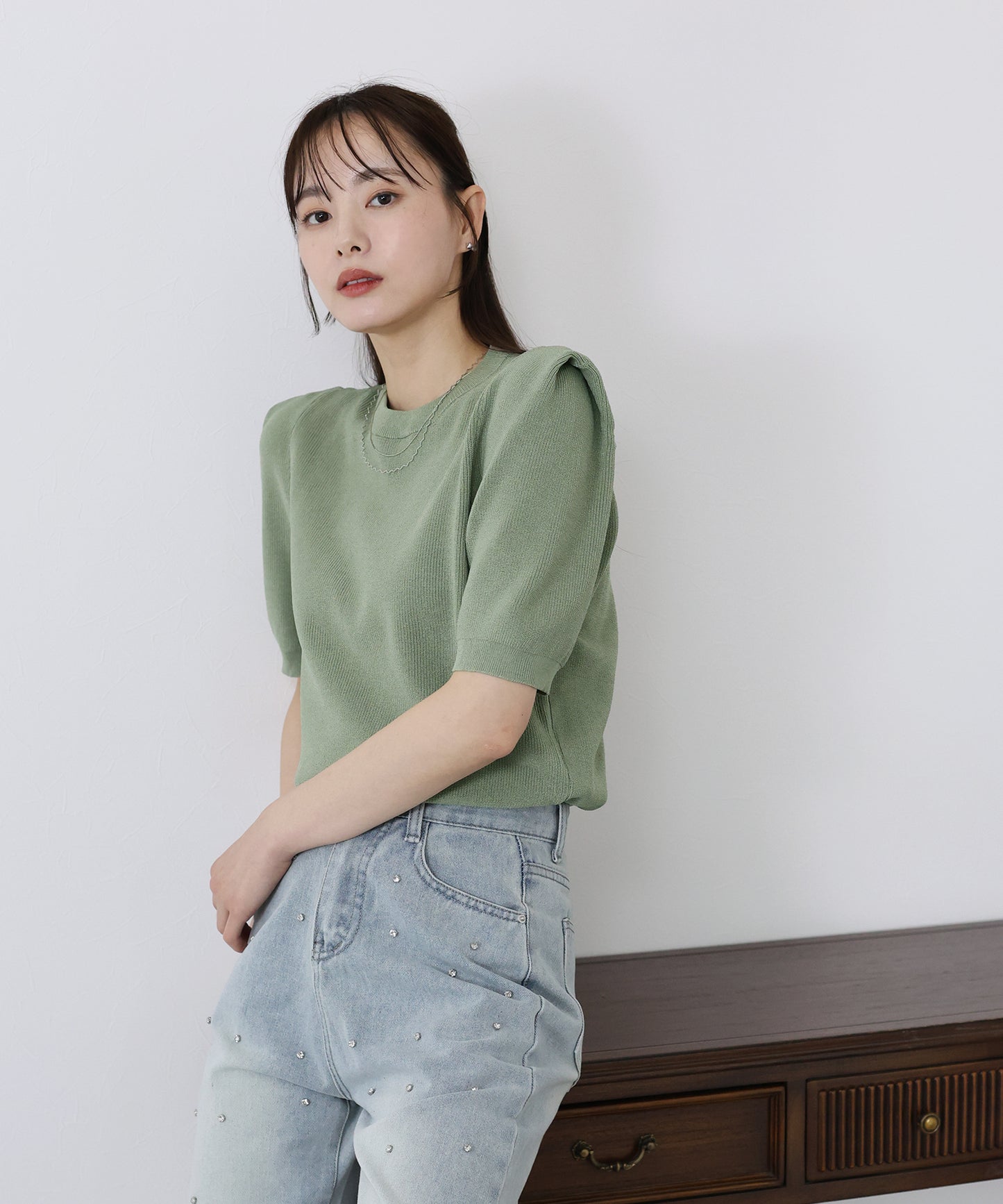 【SALE】タックスリーブサマーニット