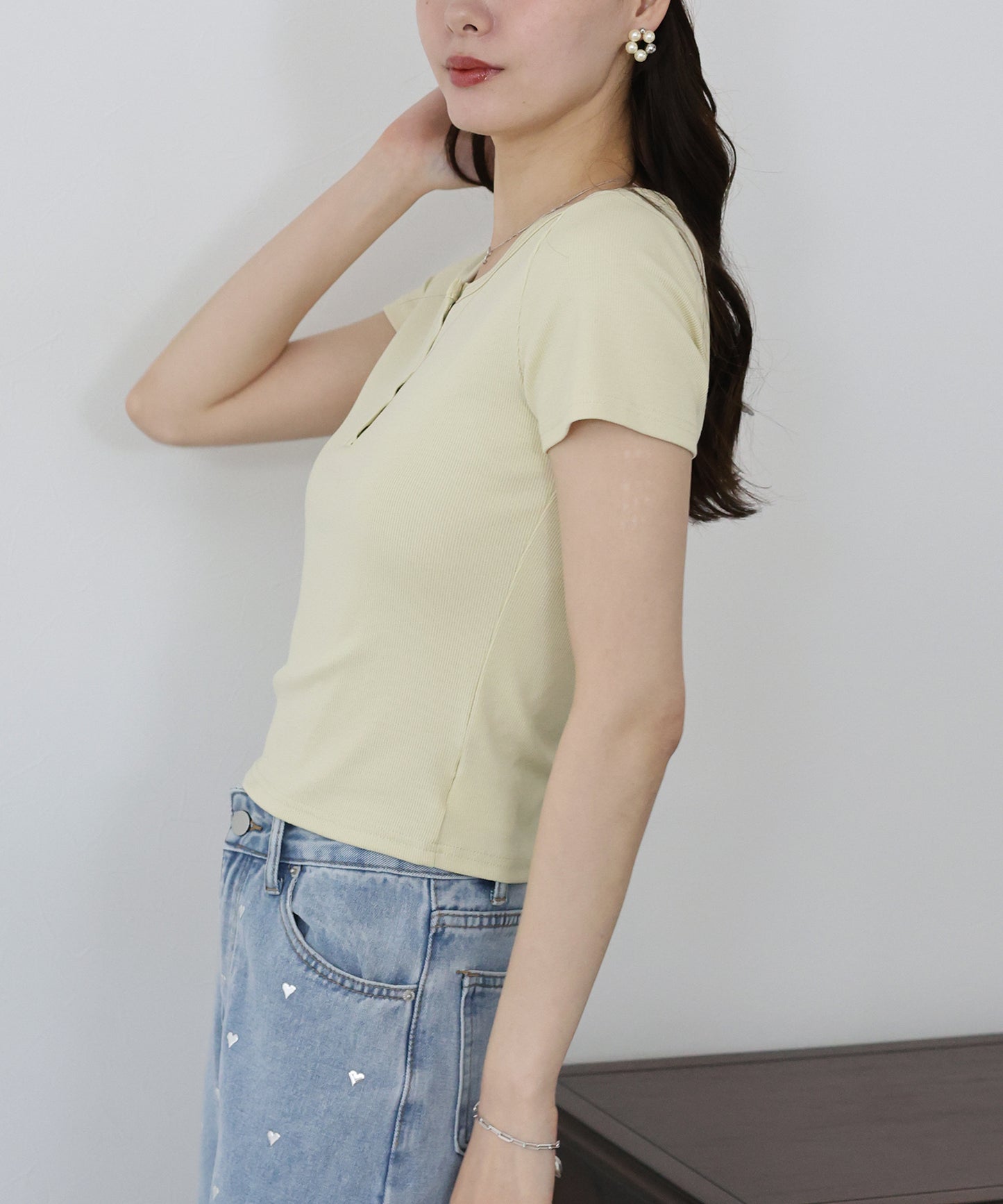 【TIME SALE】ヘンリーネック半袖Tシャツ【ネコポス】