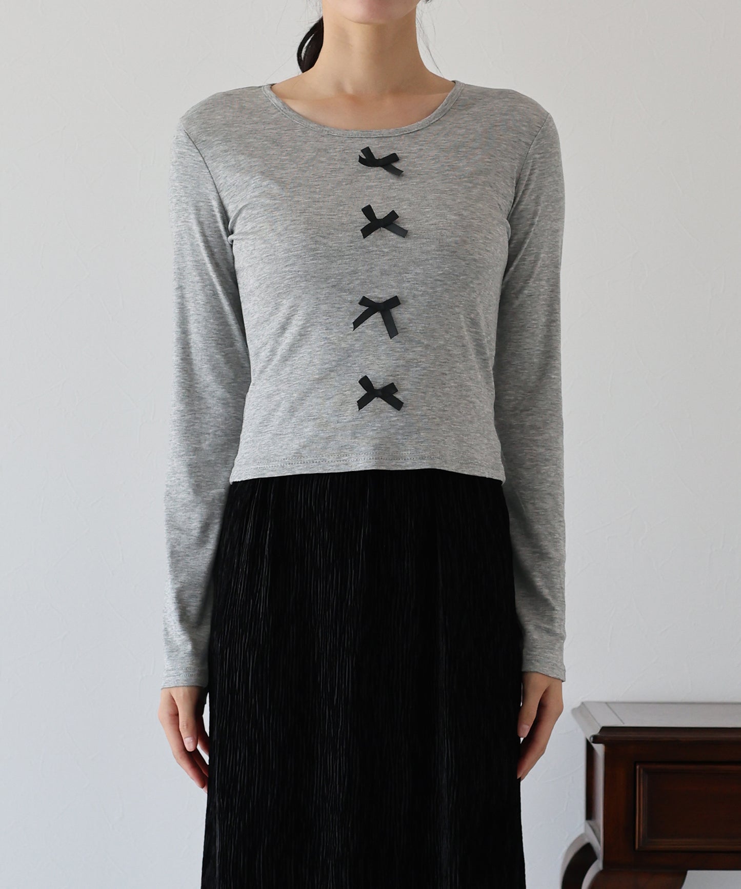 【SALE】リボン付きカットソー【ネコポス】