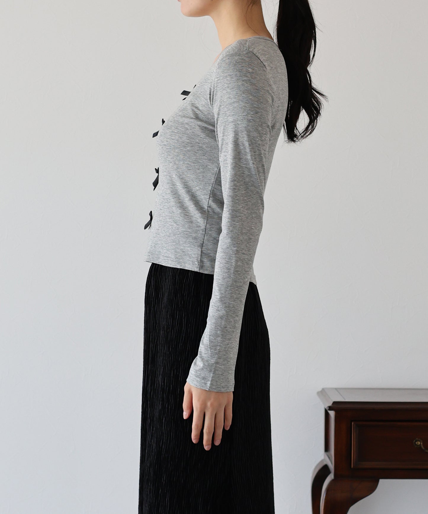 【SALE】リボン付きカットソー【ネコポス】