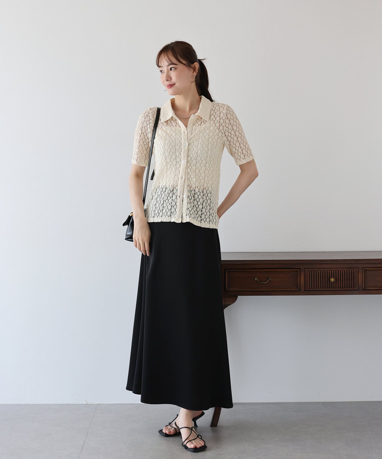 【TIME SALE】カットレースポロシャツ【ネコポス】