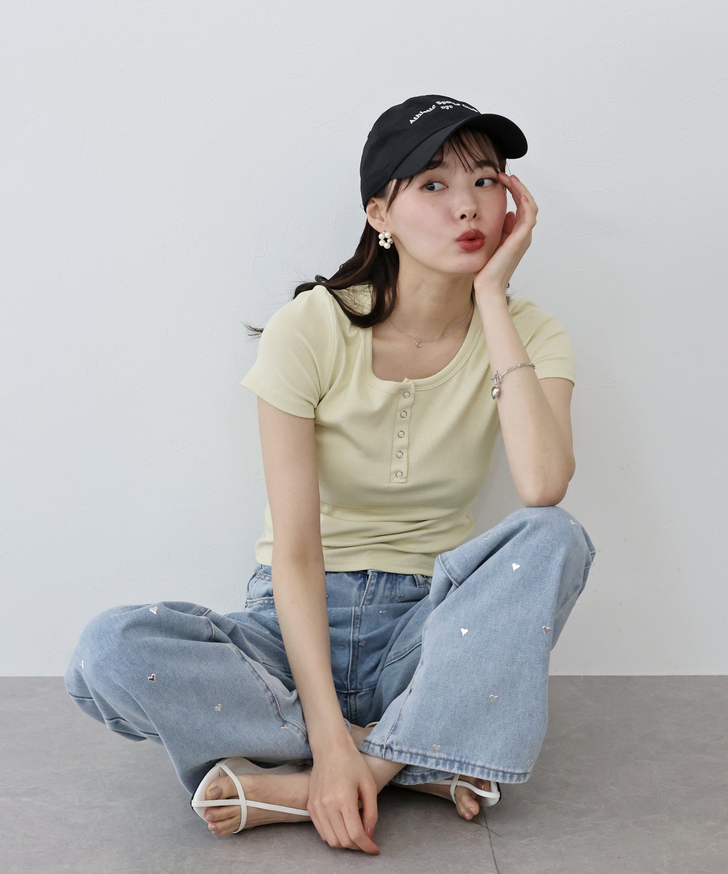 【TIME SALE】ヘンリーネック半袖Tシャツ【ネコポス】