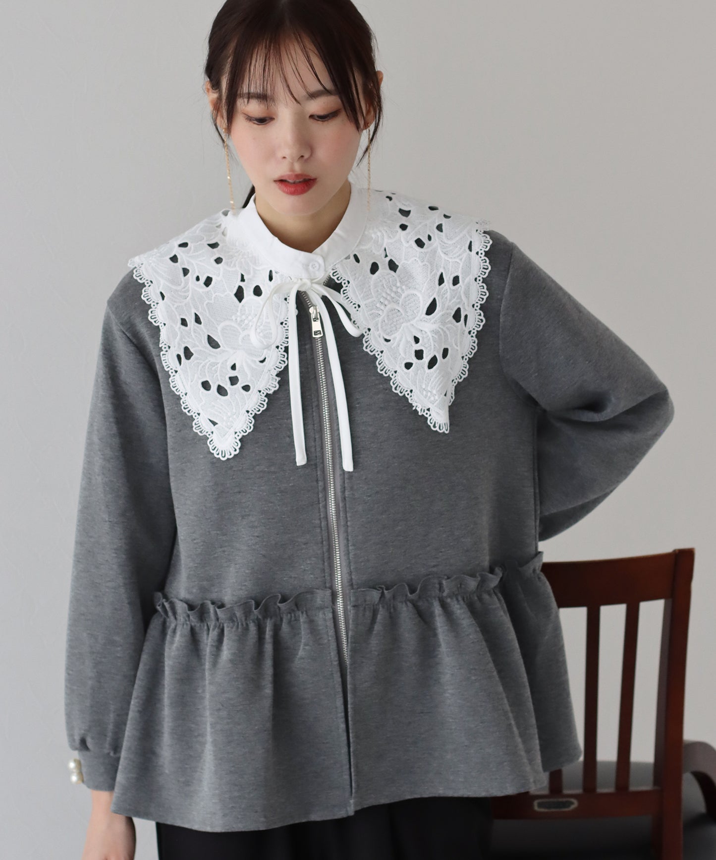 【TIME SALE】ペプラムブルゾン