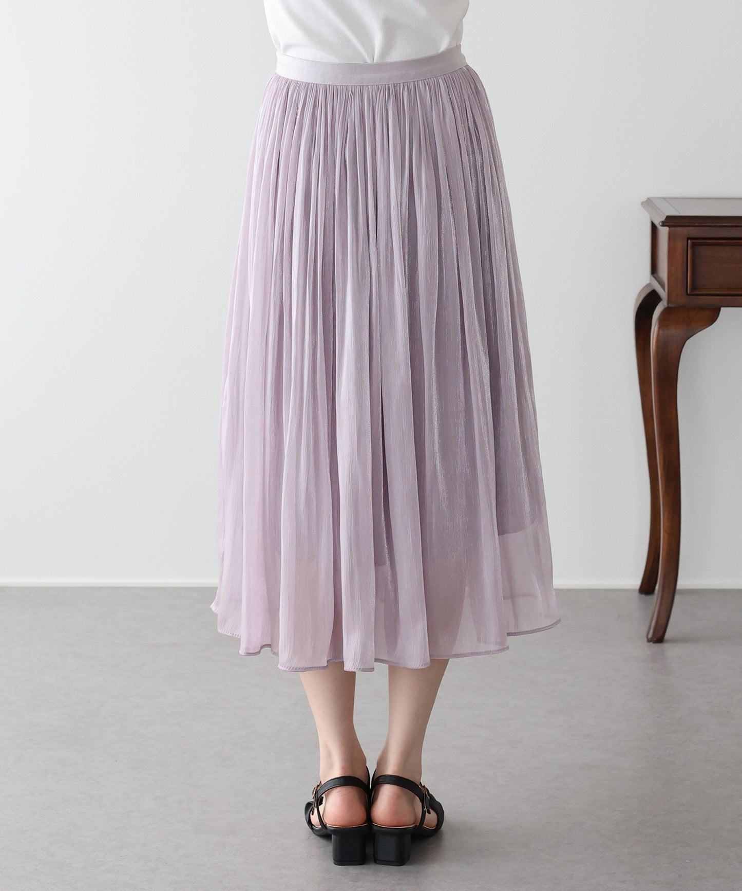 【早割5%OFF】シアーサテンスカート