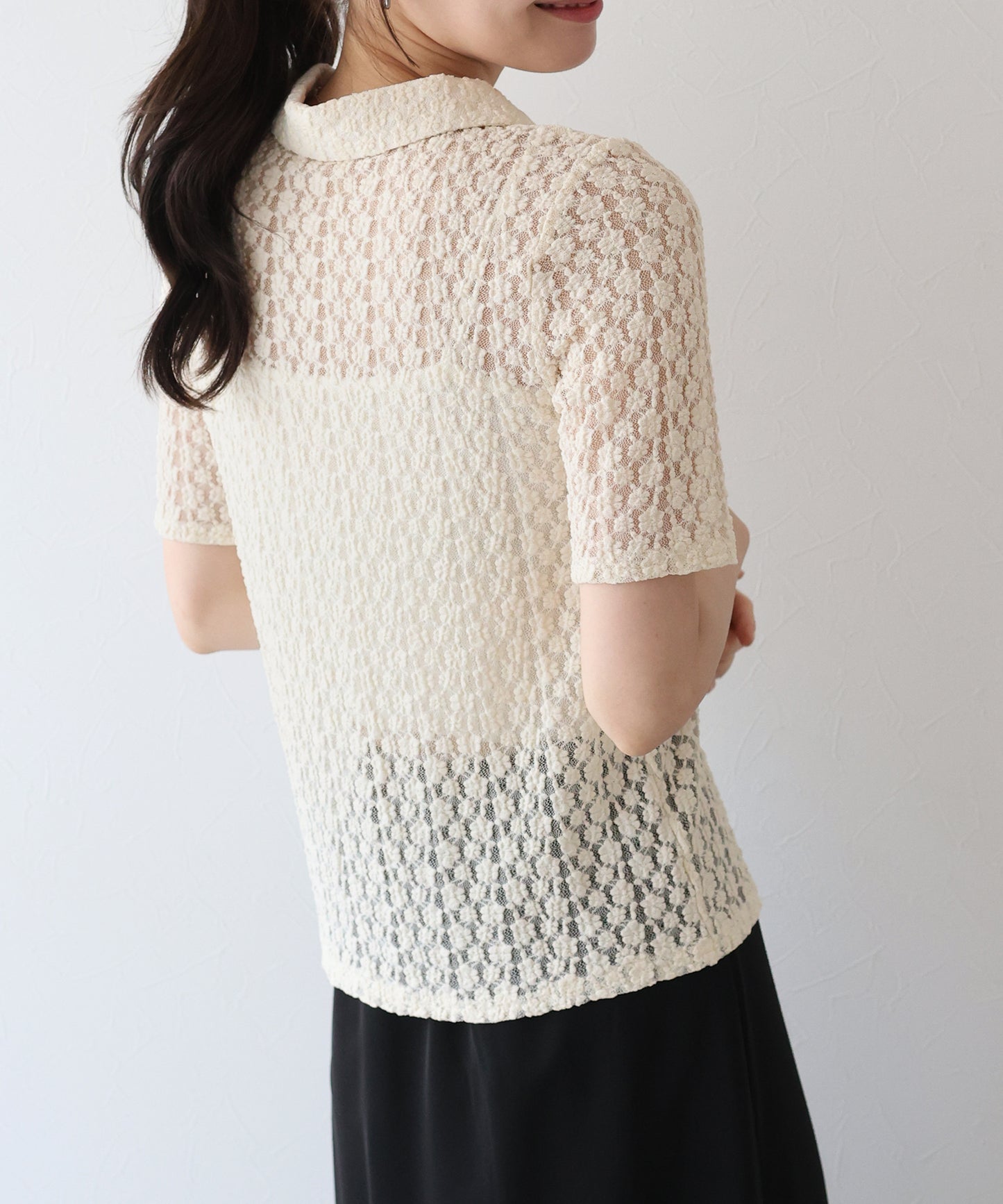 【TIME SALE】カットレースポロシャツ【ネコポス】