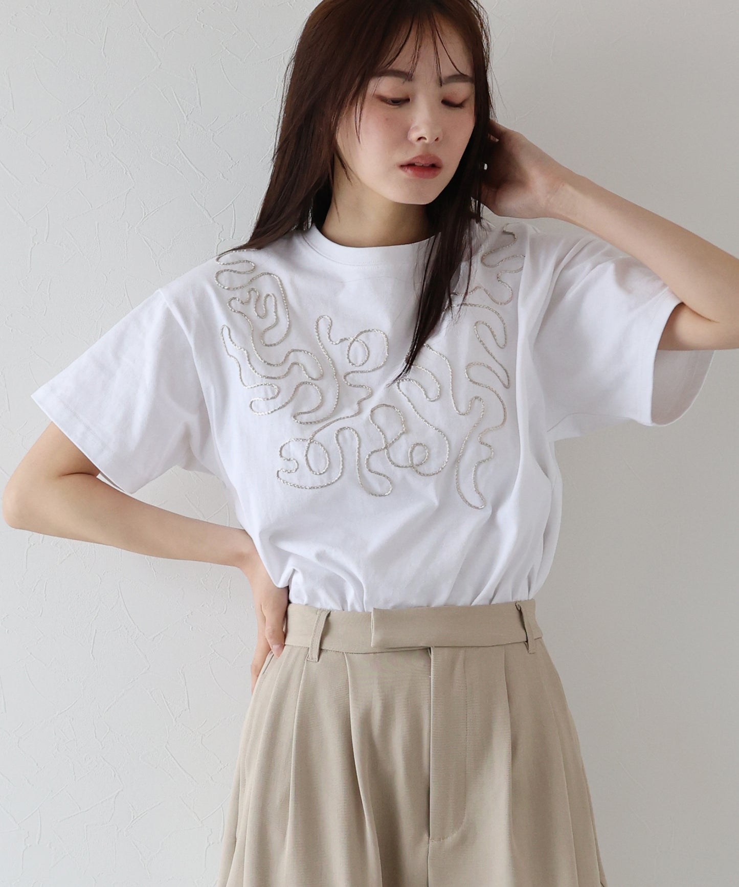 コード刺繍Tシャツ【ネコポス】