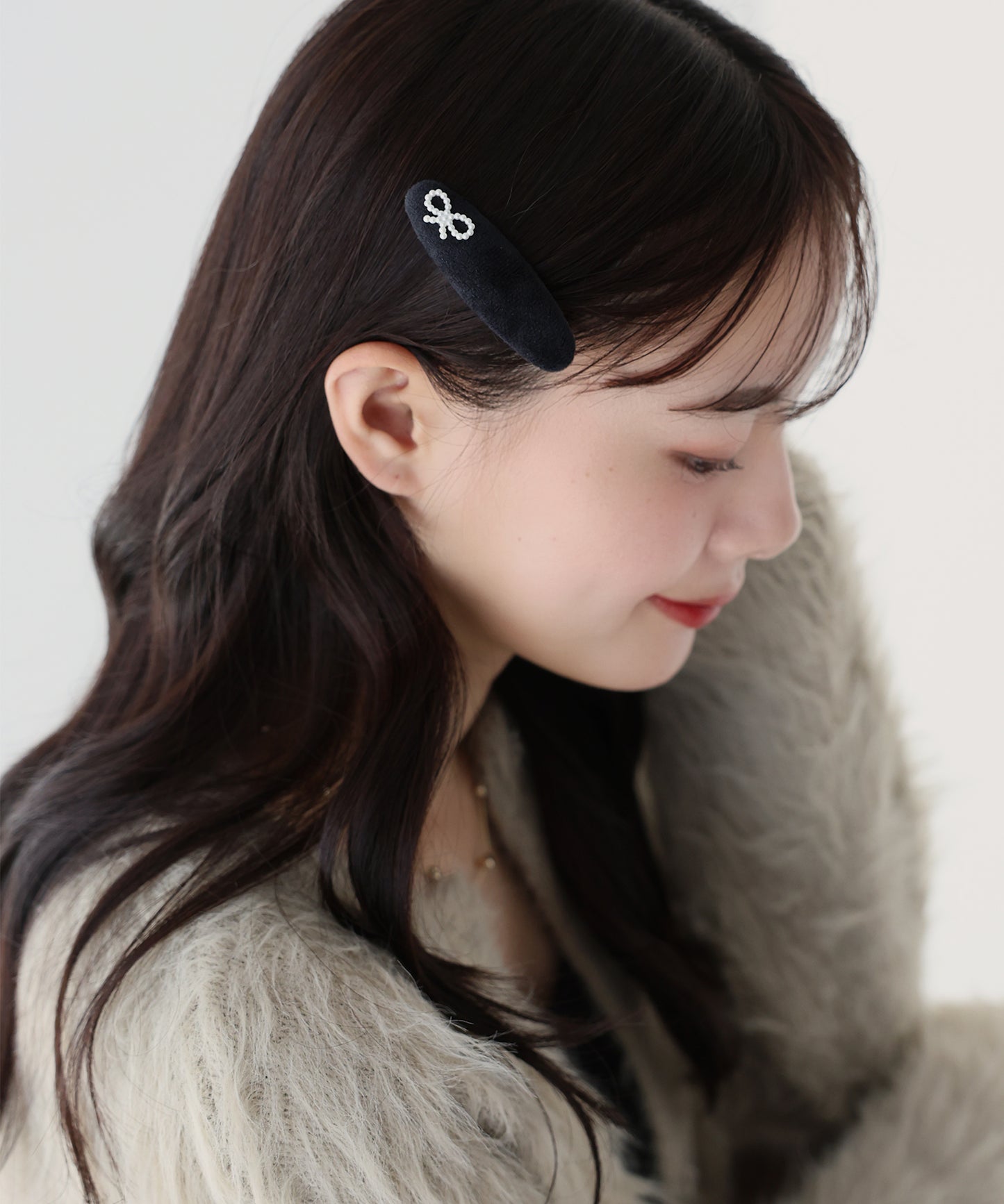 パールリボンベロアピン【ネコポス】