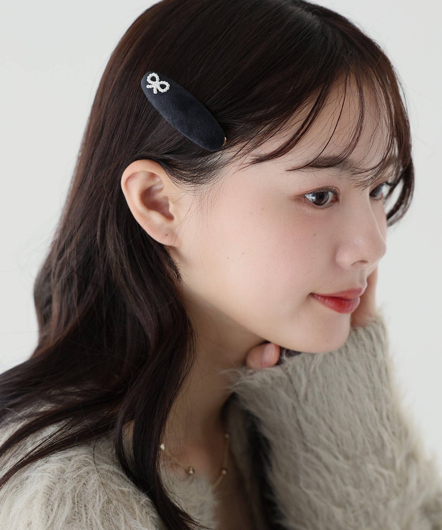 パールリボンベロアピン【ネコポス】