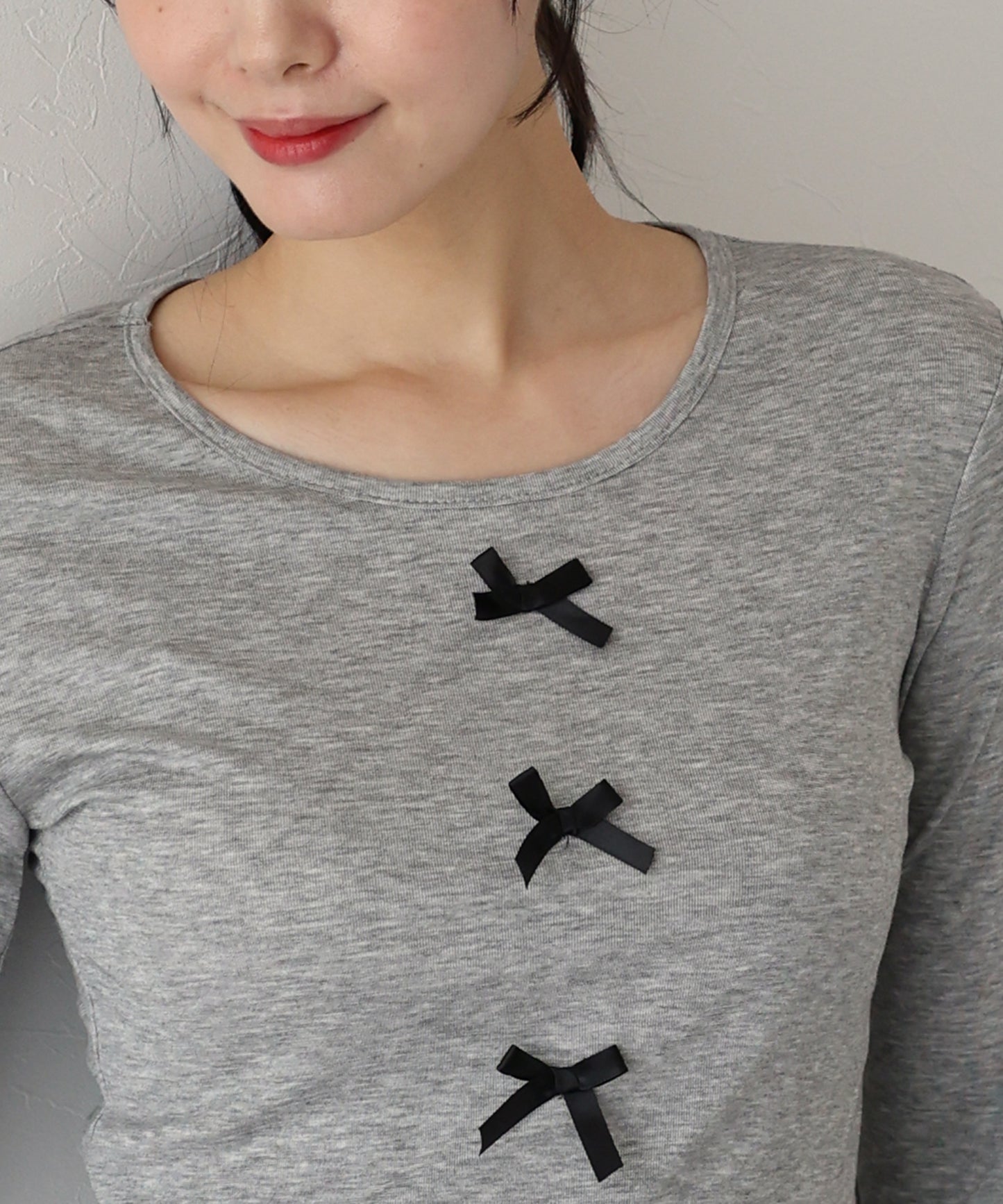 【SALE】リボン付きカットソー【ネコポス】