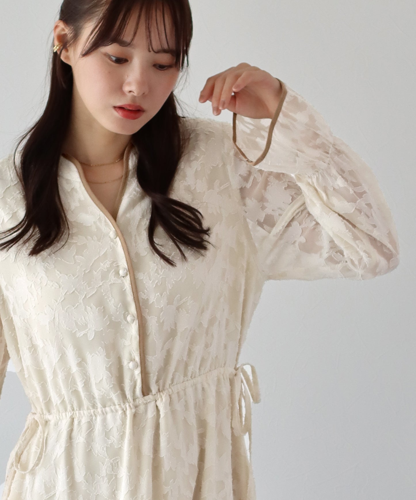 【TIME SALE】ドロストジャガードワンピース