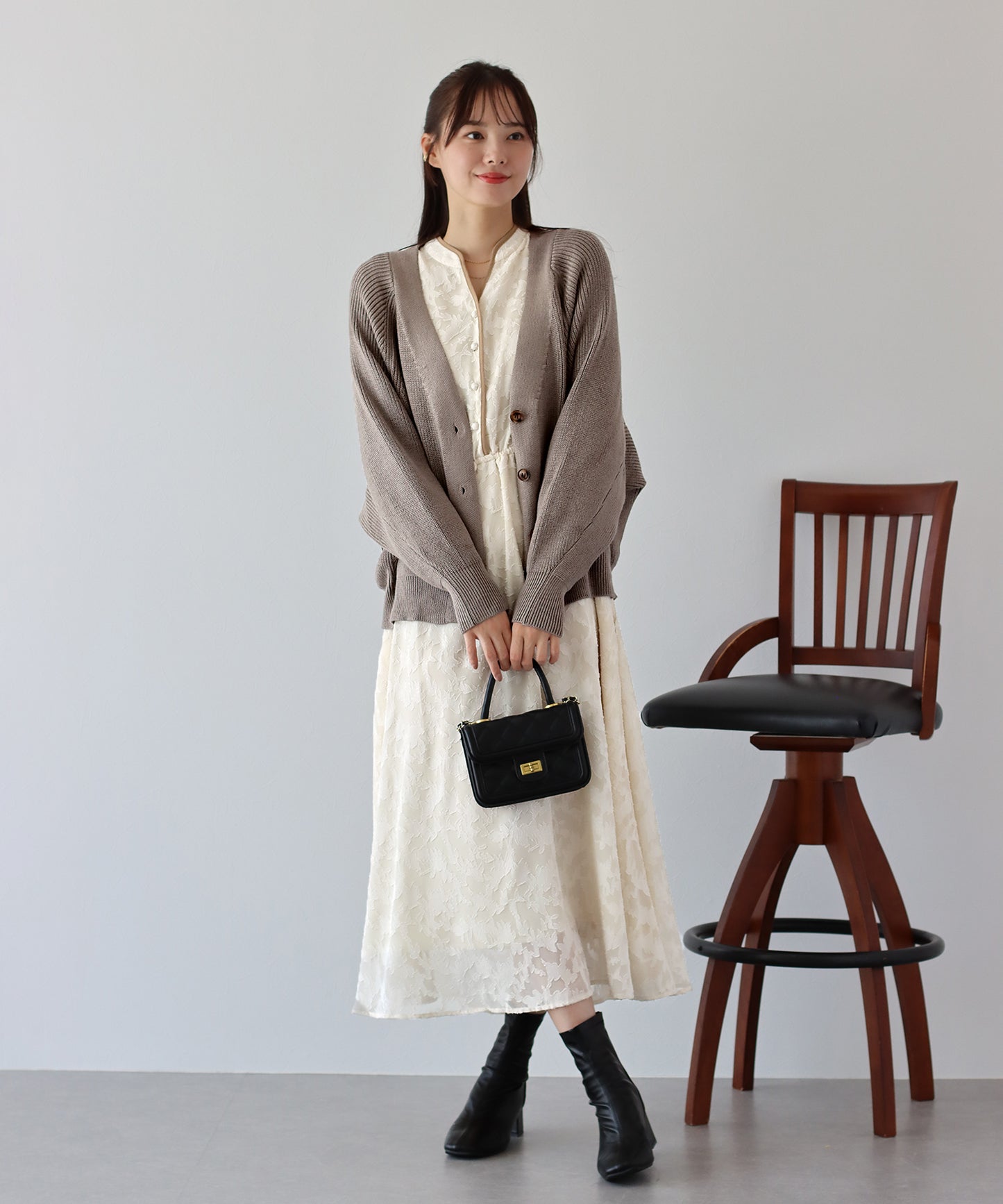 【TIME SALE】ドロストジャガードワンピース