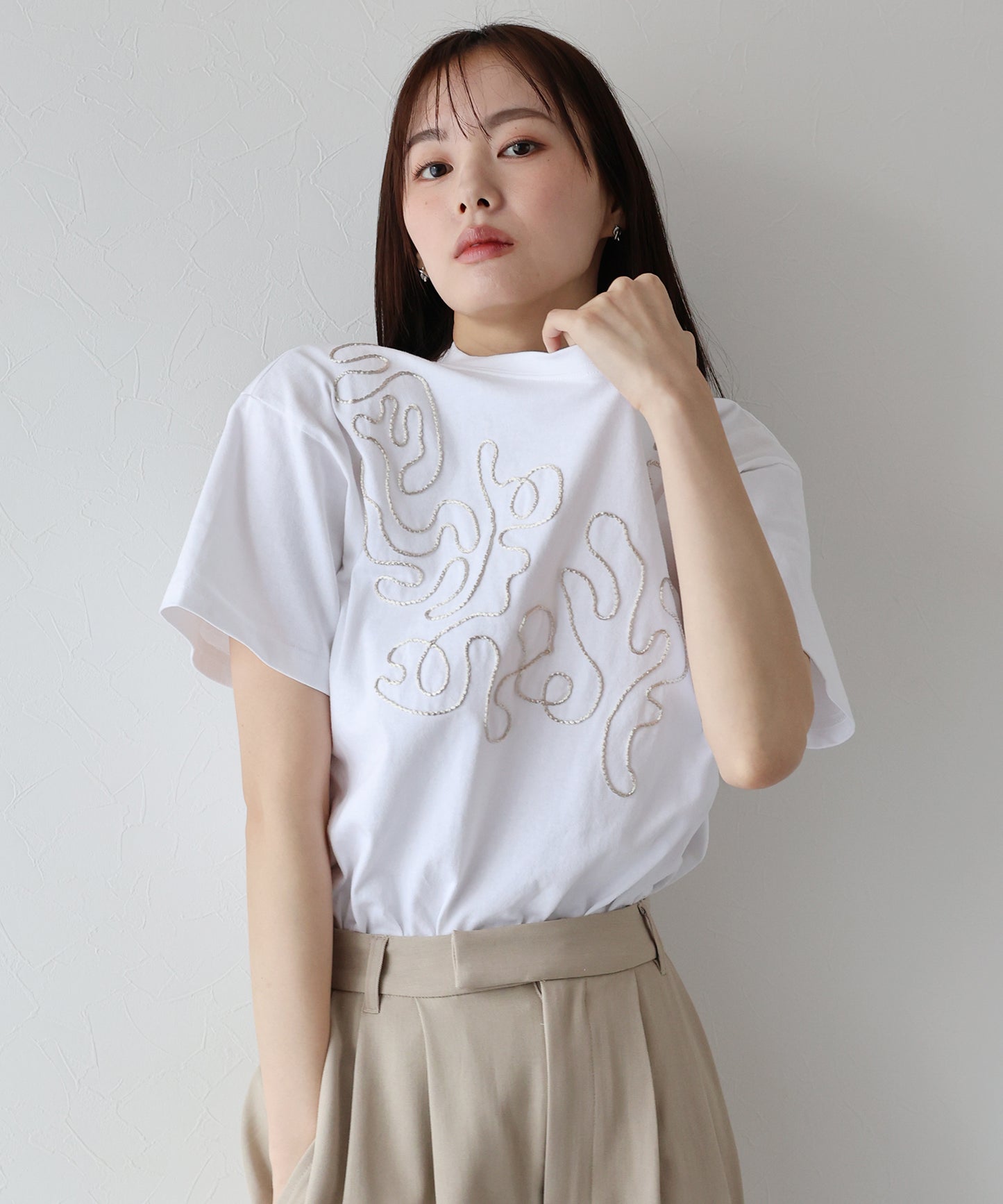 コード刺繍Tシャツ【ネコポス】