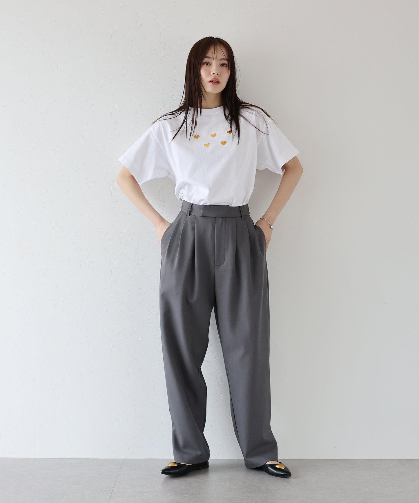 箔ハートプリントTシャツ【ネコポス】