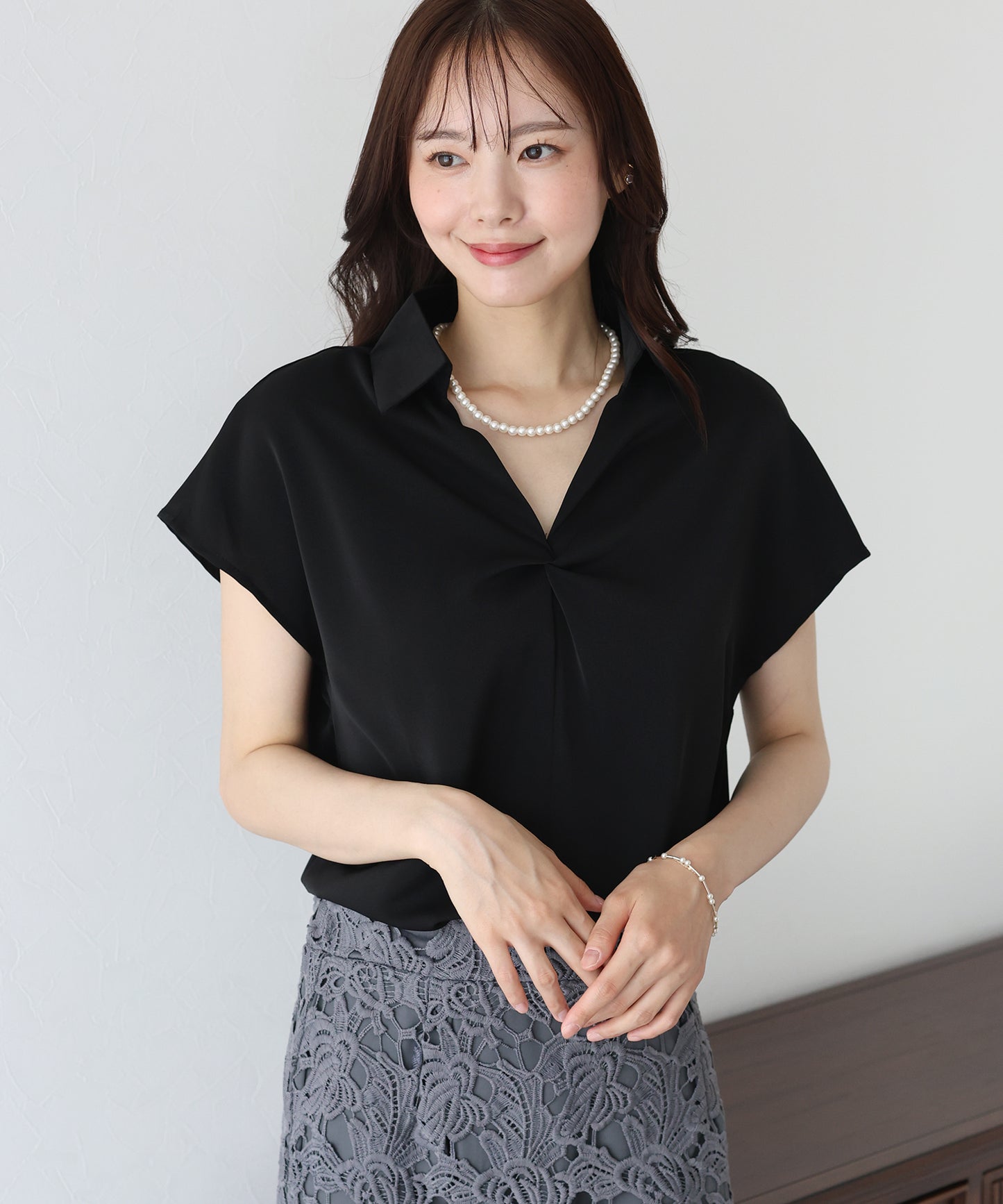 フレンチスリーブフロントクロスブラウス【ネコポス】