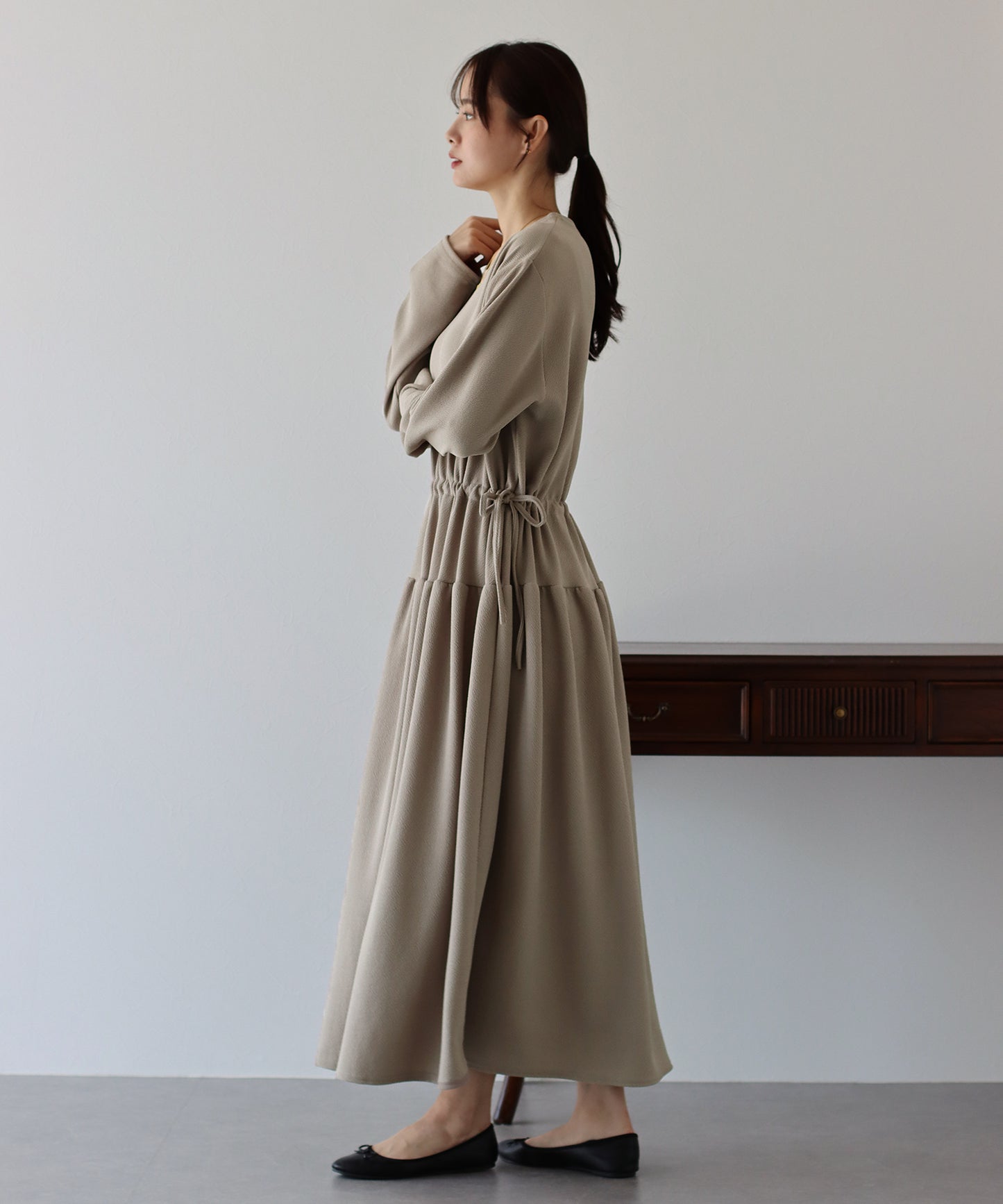 【TIME SALE】ドロストティアードワンピース