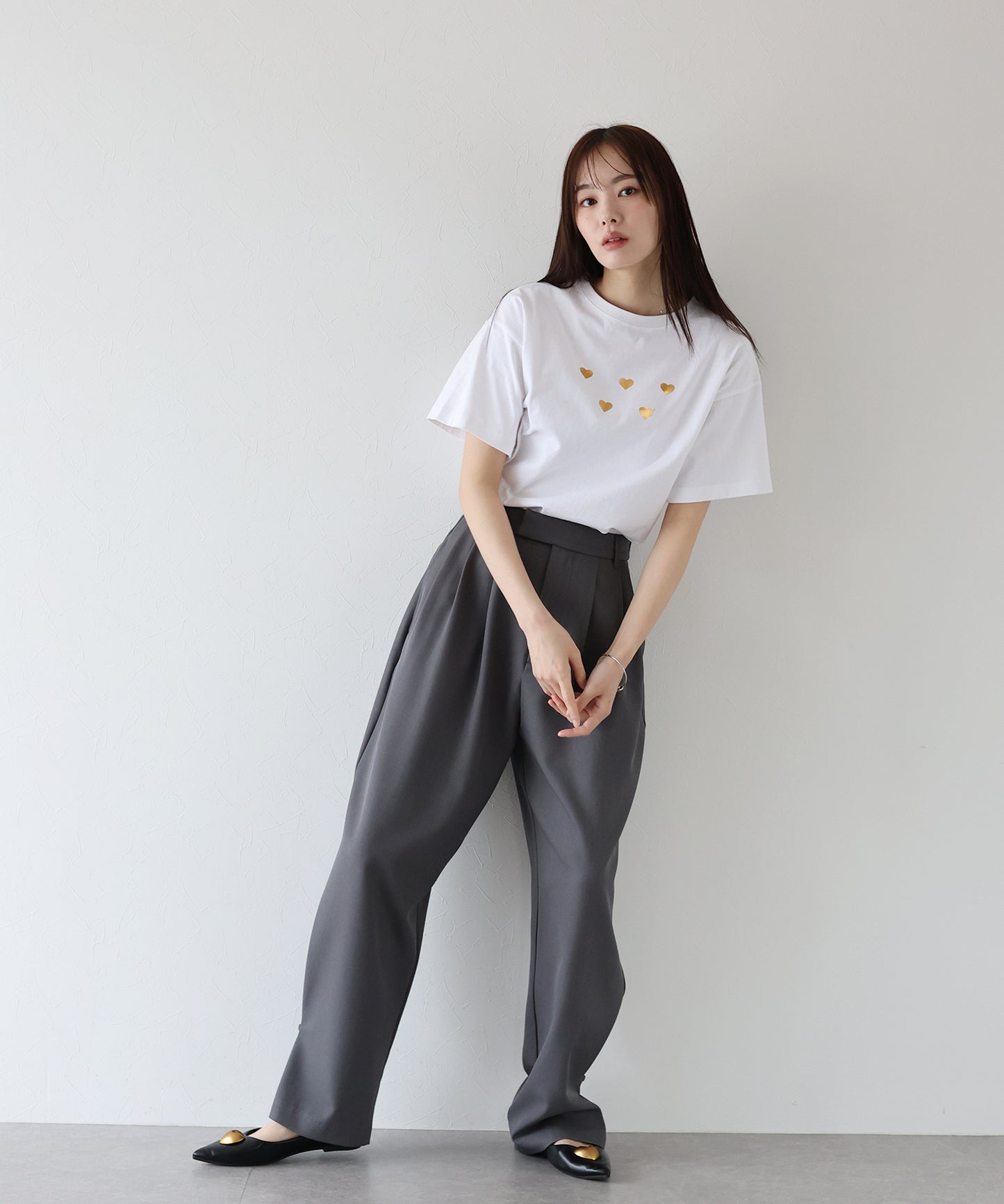 箔ハートプリントTシャツ【ネコポス】