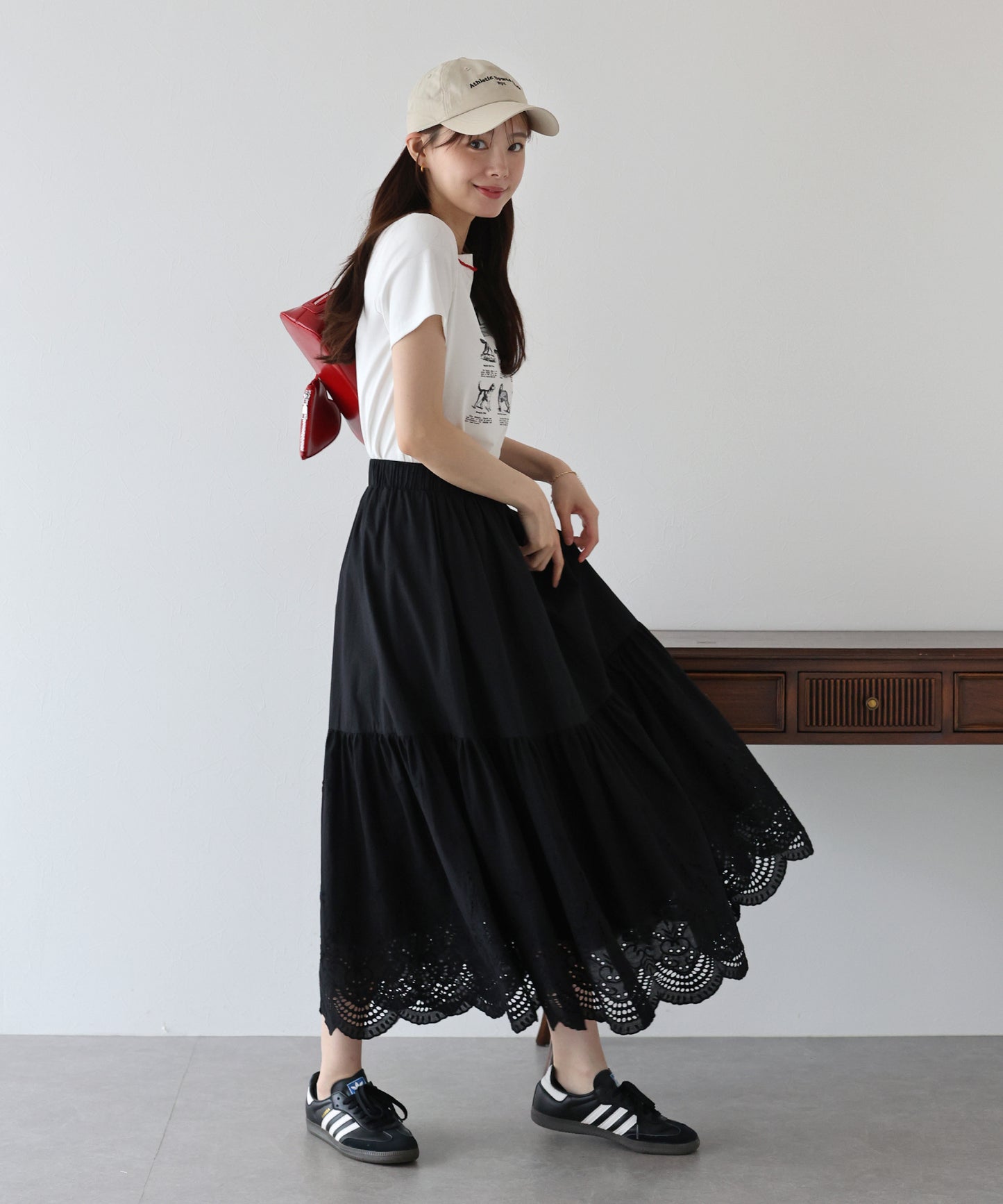 【TIME SALE】コットンレースティアードスカート