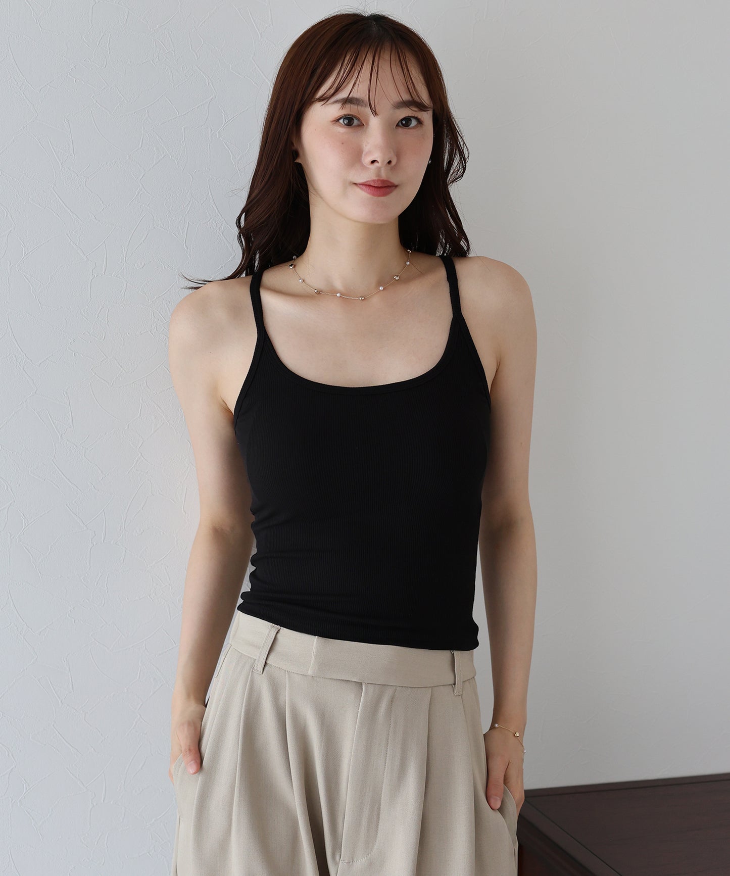 【TIME SALE】バックレースカップ付きキャミソール【ネコポス】
