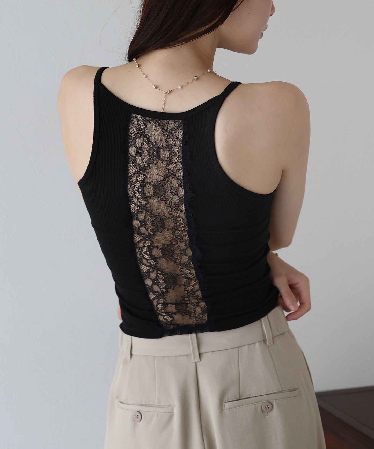 【TIME SALE】バックレースカップ付きキャミソール【ネコポス】