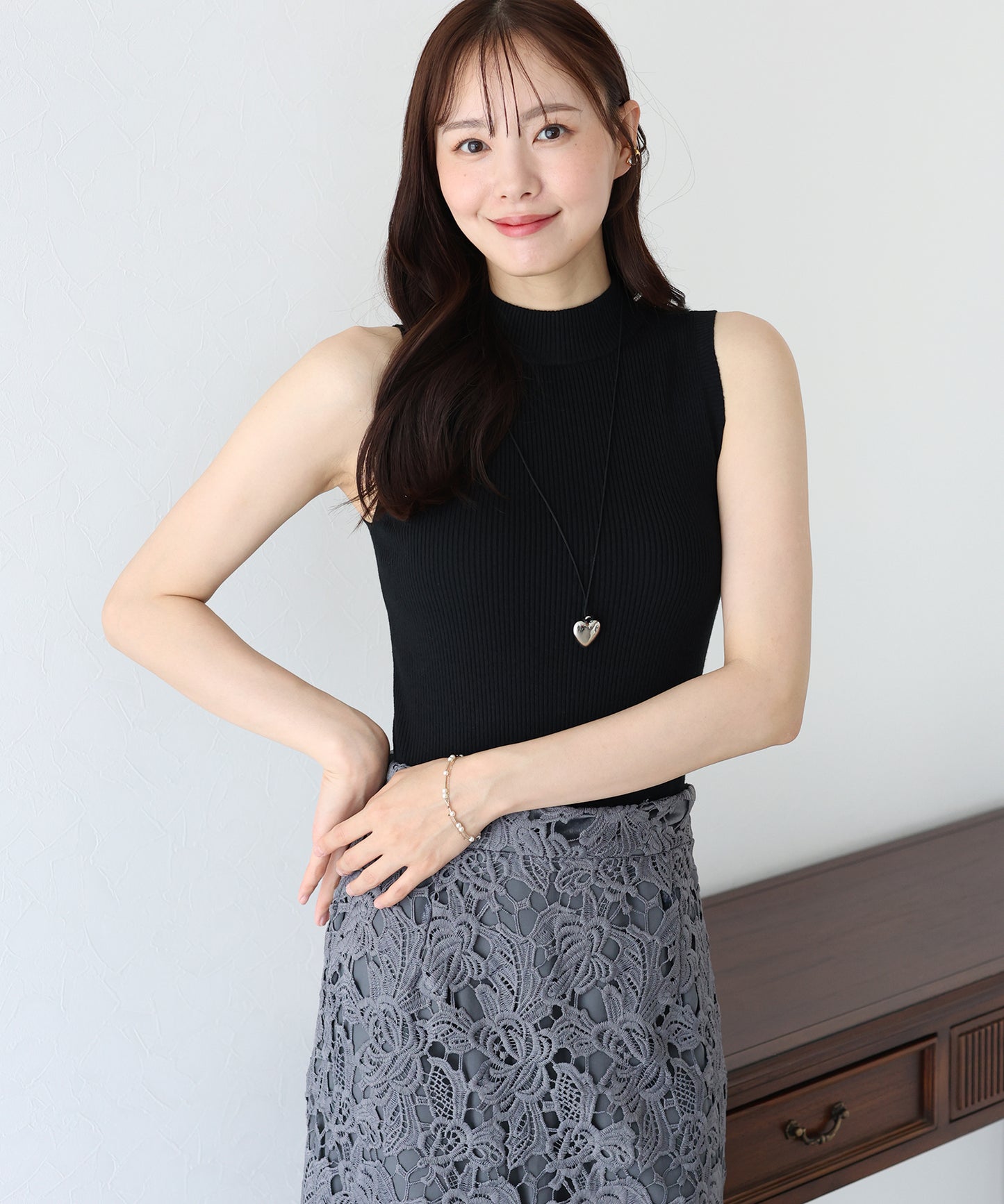 【TIME SALE】なめらかリブノースリニット【ネコポス】