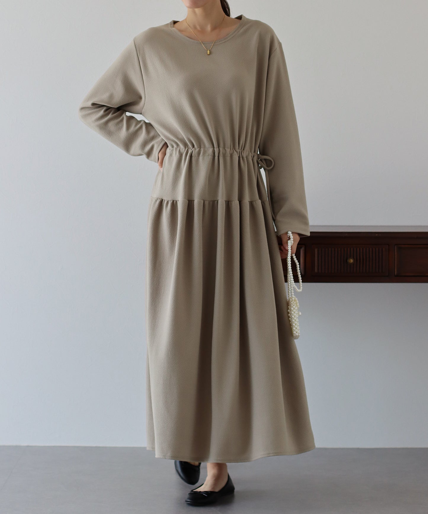 【TIME SALE】ドロストティアードワンピース
