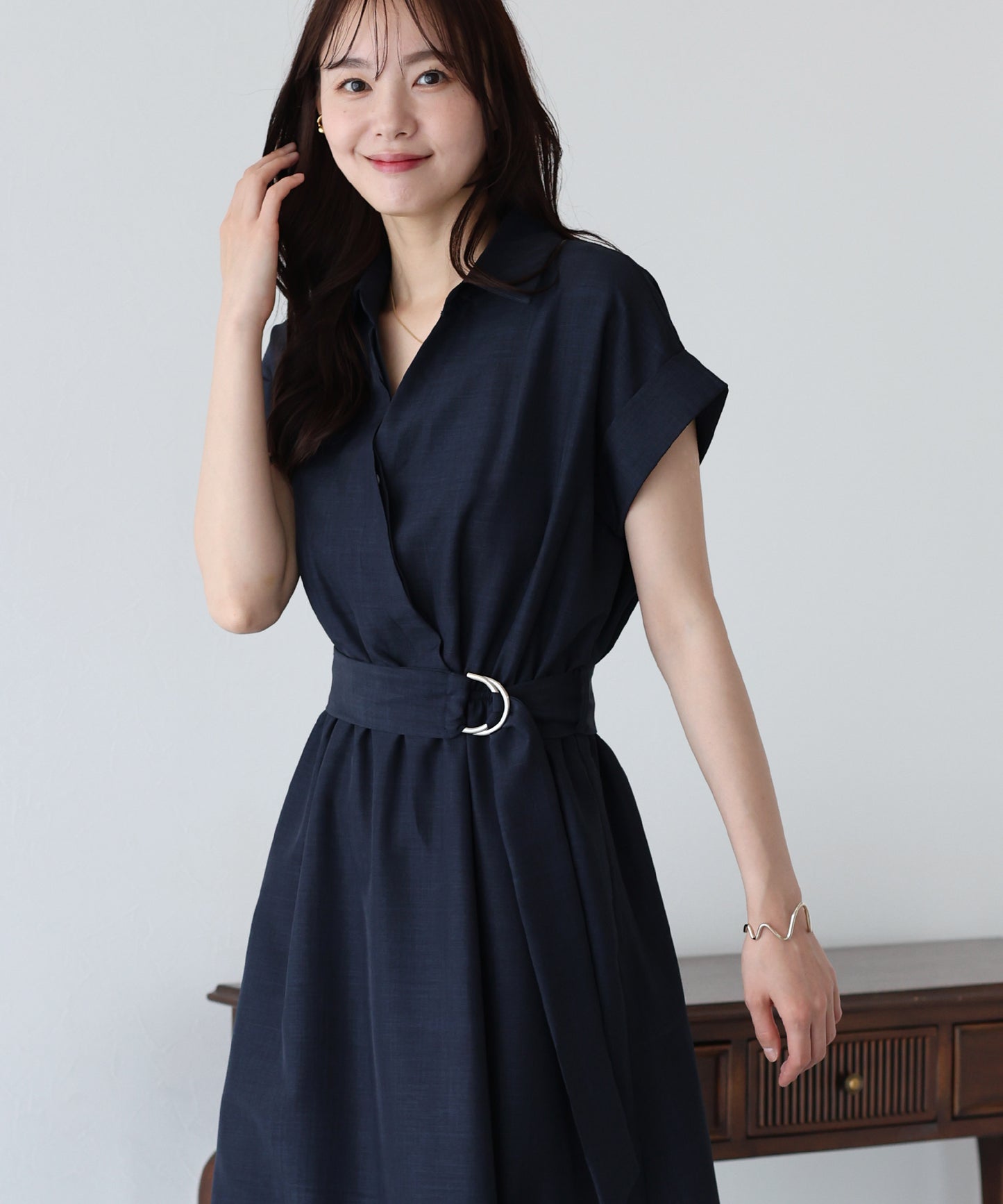 【TIME SALE】カシュクールシャツワンピース