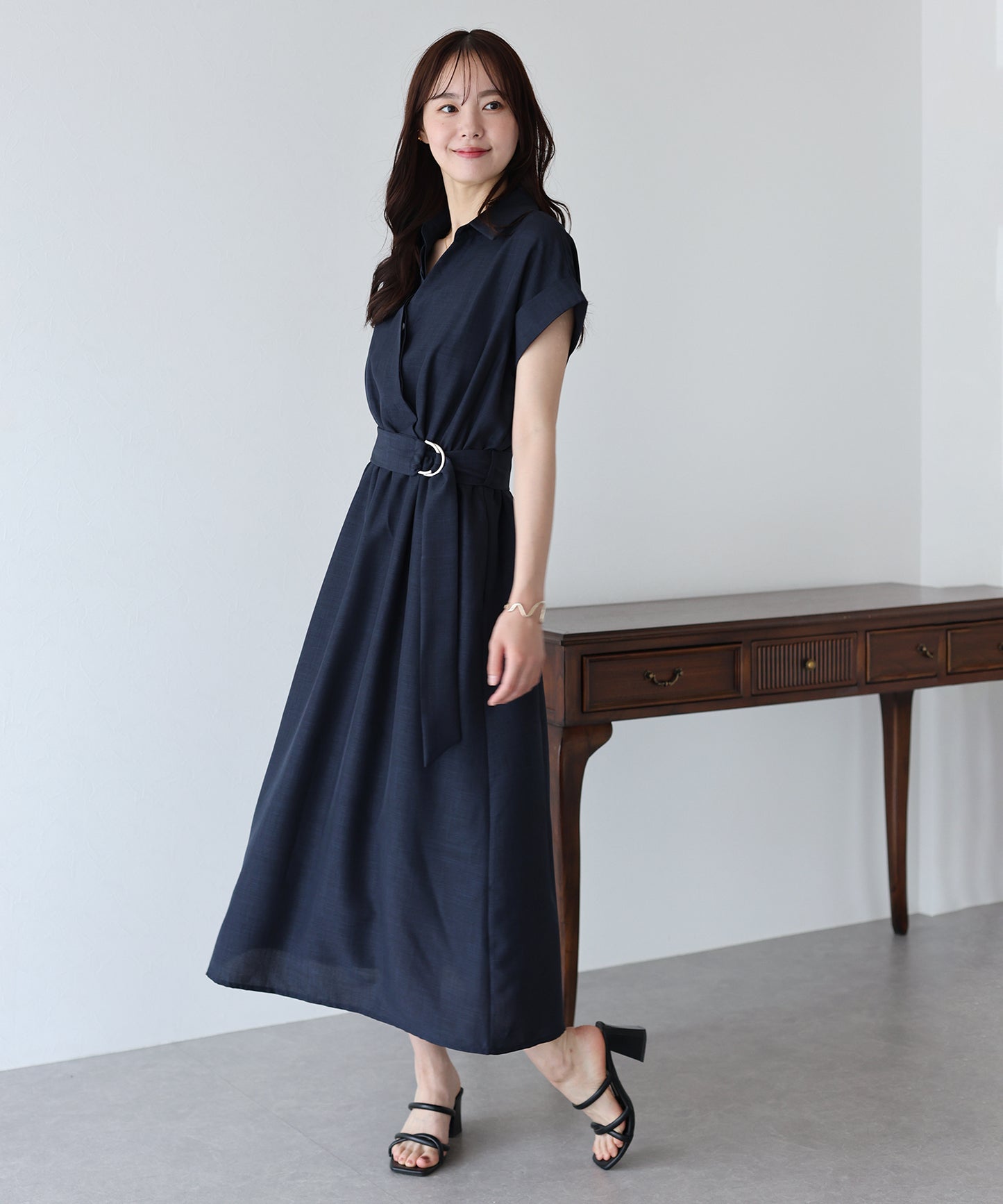 【TIME SALE】カシュクールシャツワンピース