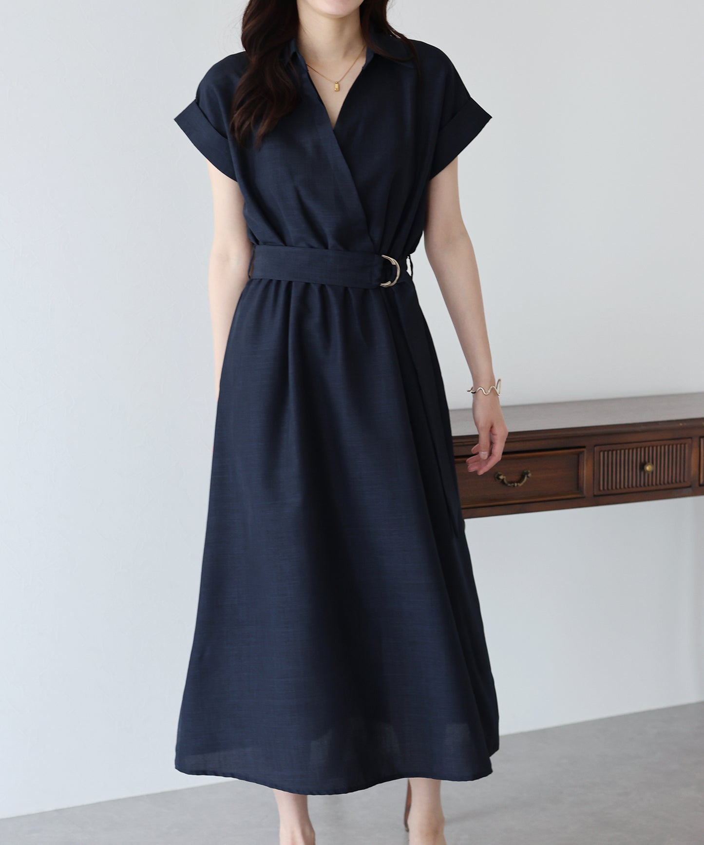 【TIME SALE】カシュクールシャツワンピース