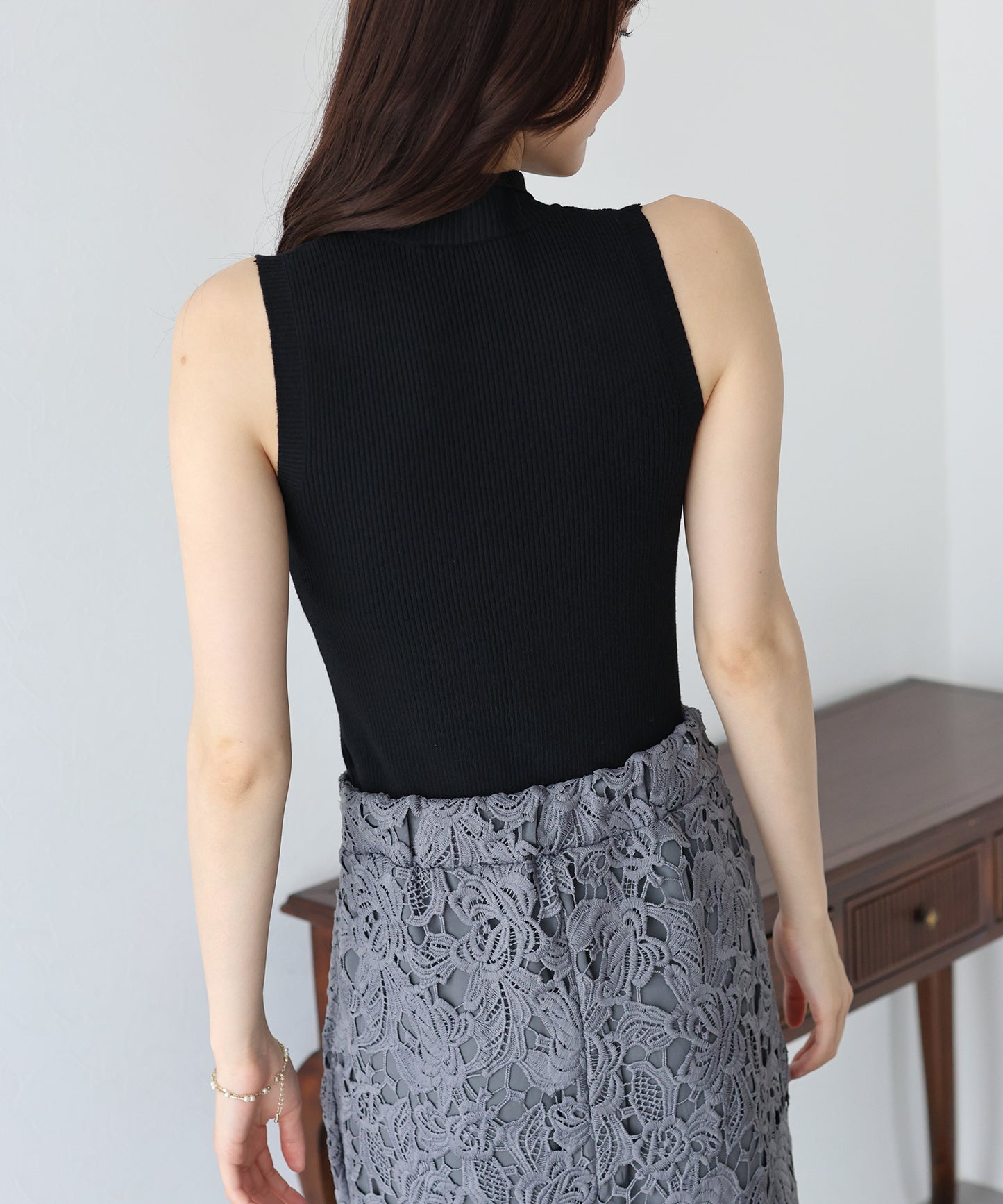 【TIME SALE】なめらかリブノースリニット【ネコポス】