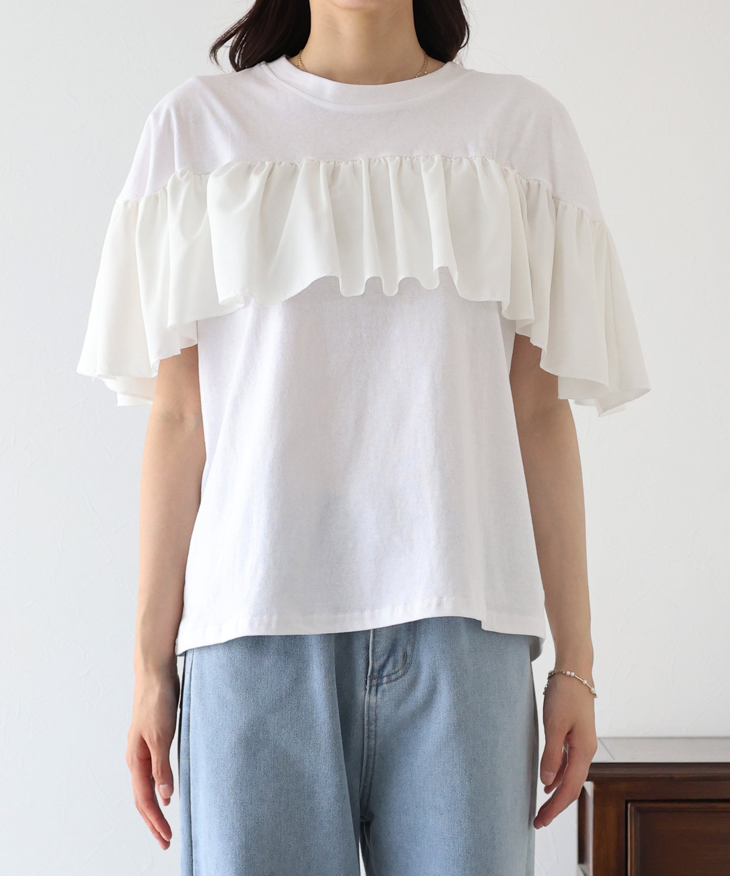 フリルデザインカットソー【ネコポス】