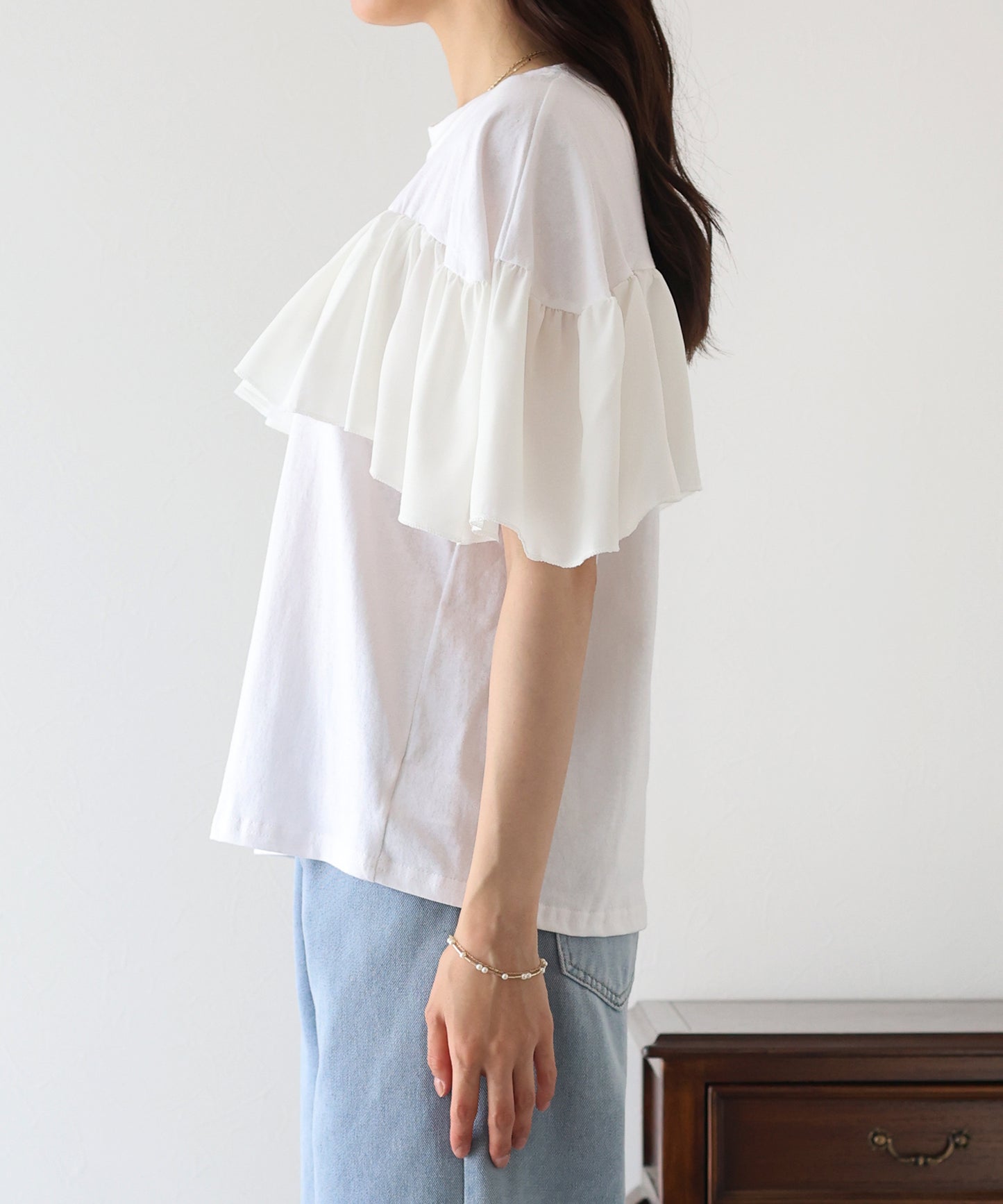 フリルデザインカットソー【ネコポス】