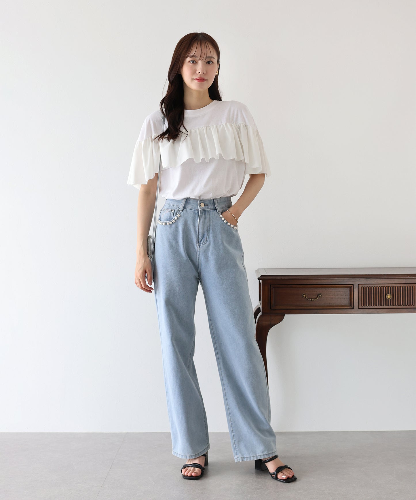 フリルデザインカットソー【ネコポス】