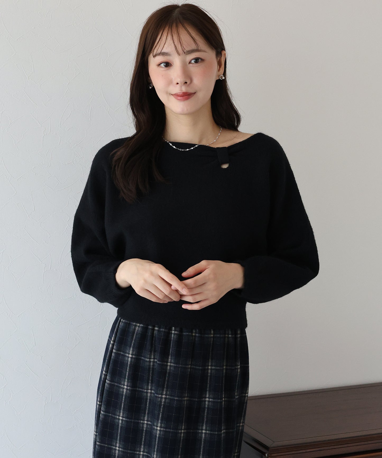 【早割5%OFF】リボンドルマンニット