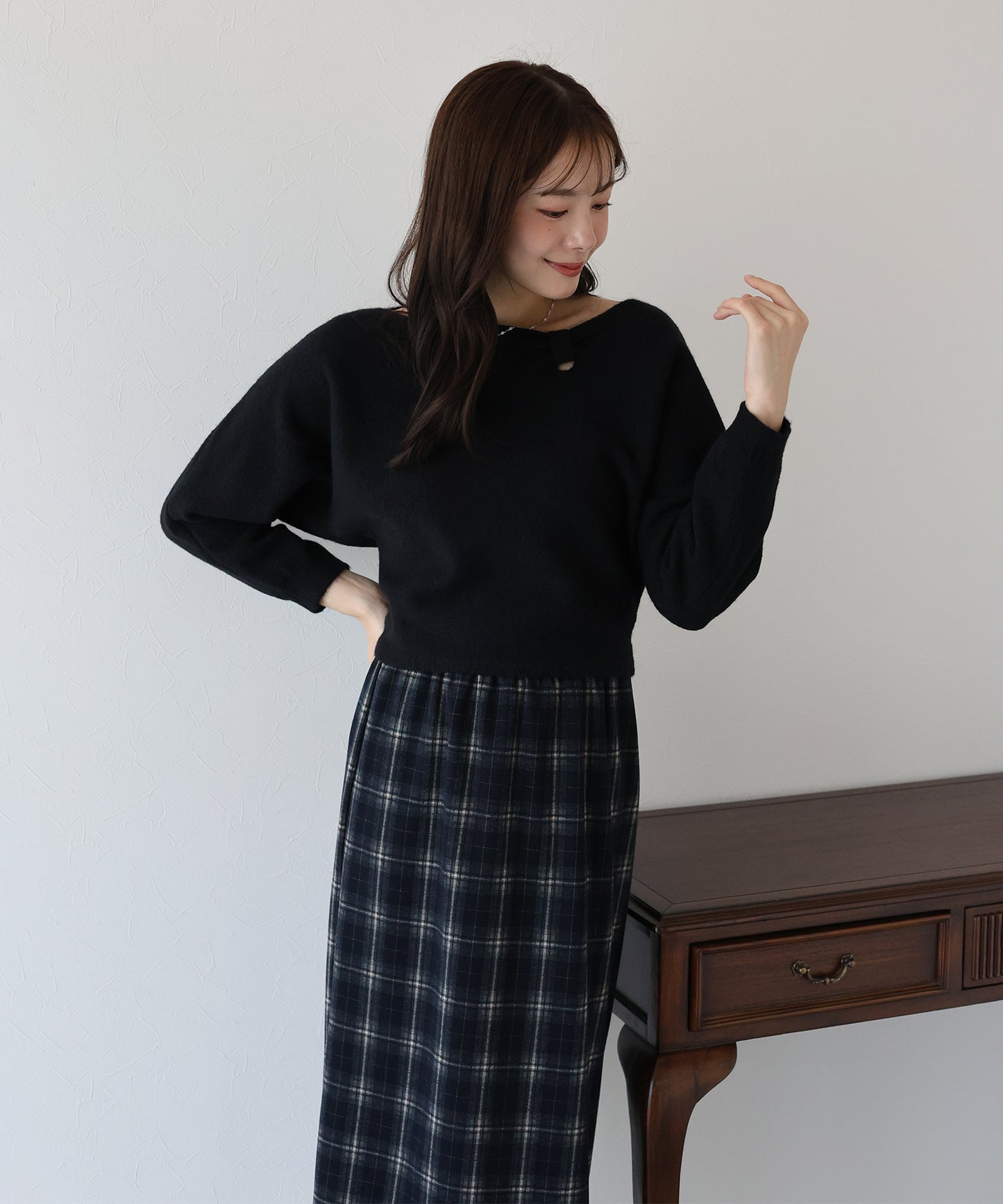 【早割5%OFF】リボンドルマンニット