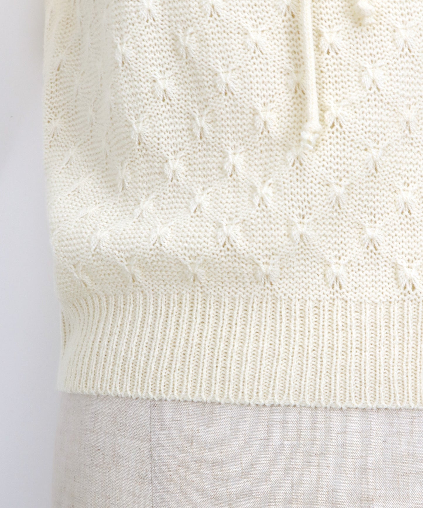 【SALE】フリル襟かぎ編みニット