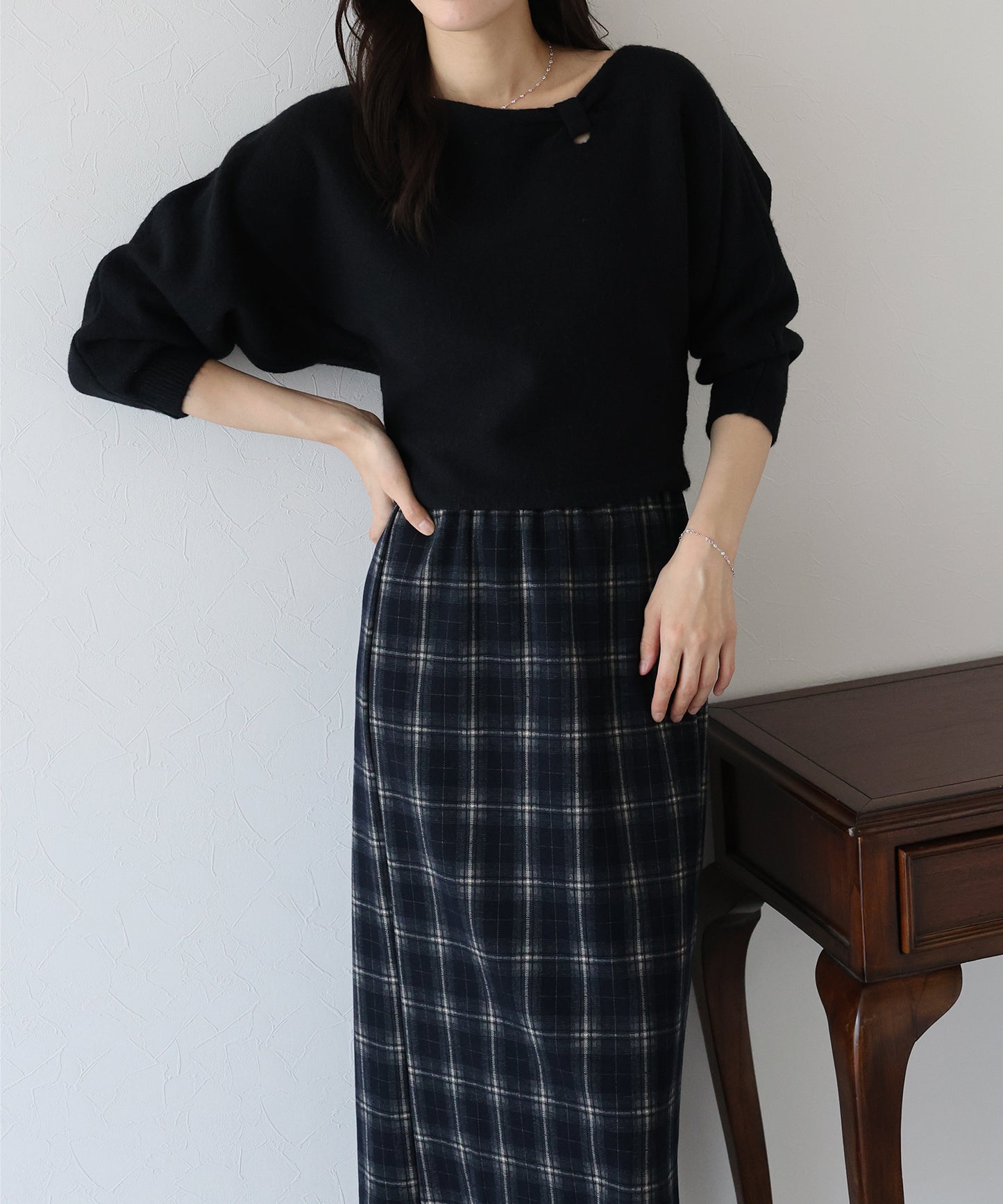 【早割5%OFF】リボンドルマンニット