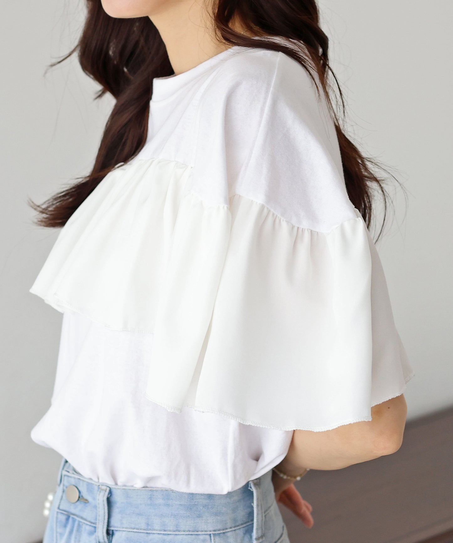 フリルデザインカットソー【ネコポス】