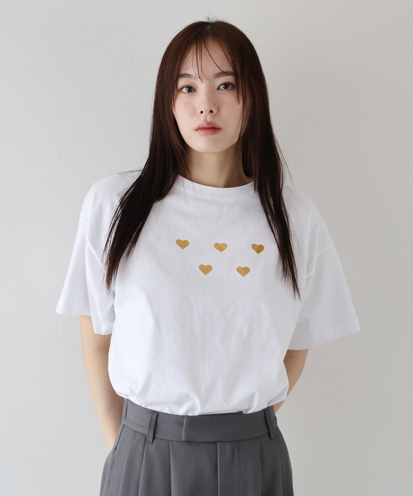 箔ハートプリントTシャツ【ネコポス】