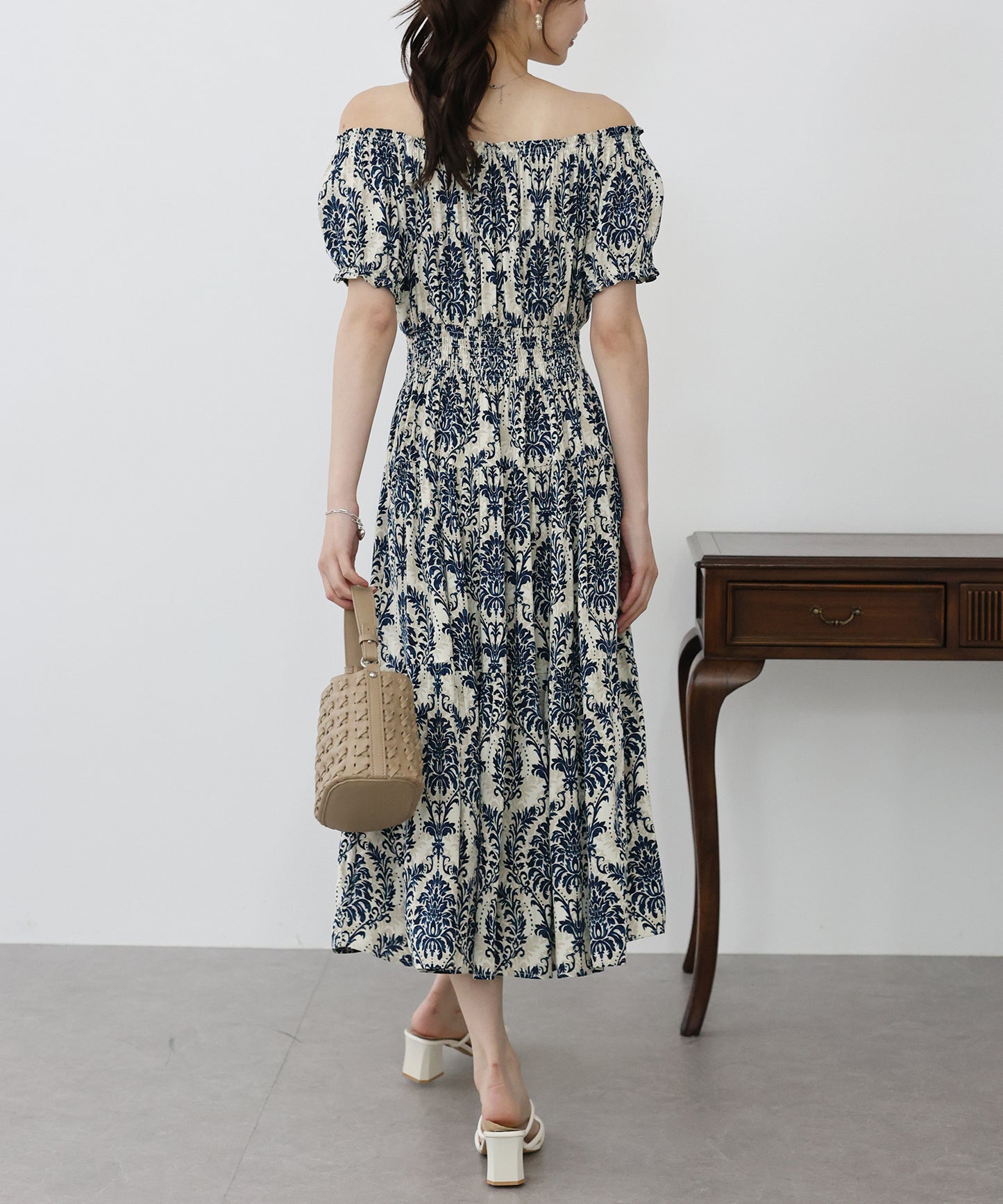 【TIME SALE】アソート柄2WAYオフショルワンピース