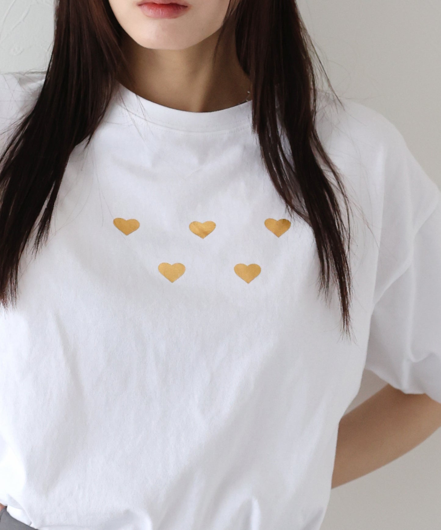 箔ハートプリントTシャツ【ネコポス】