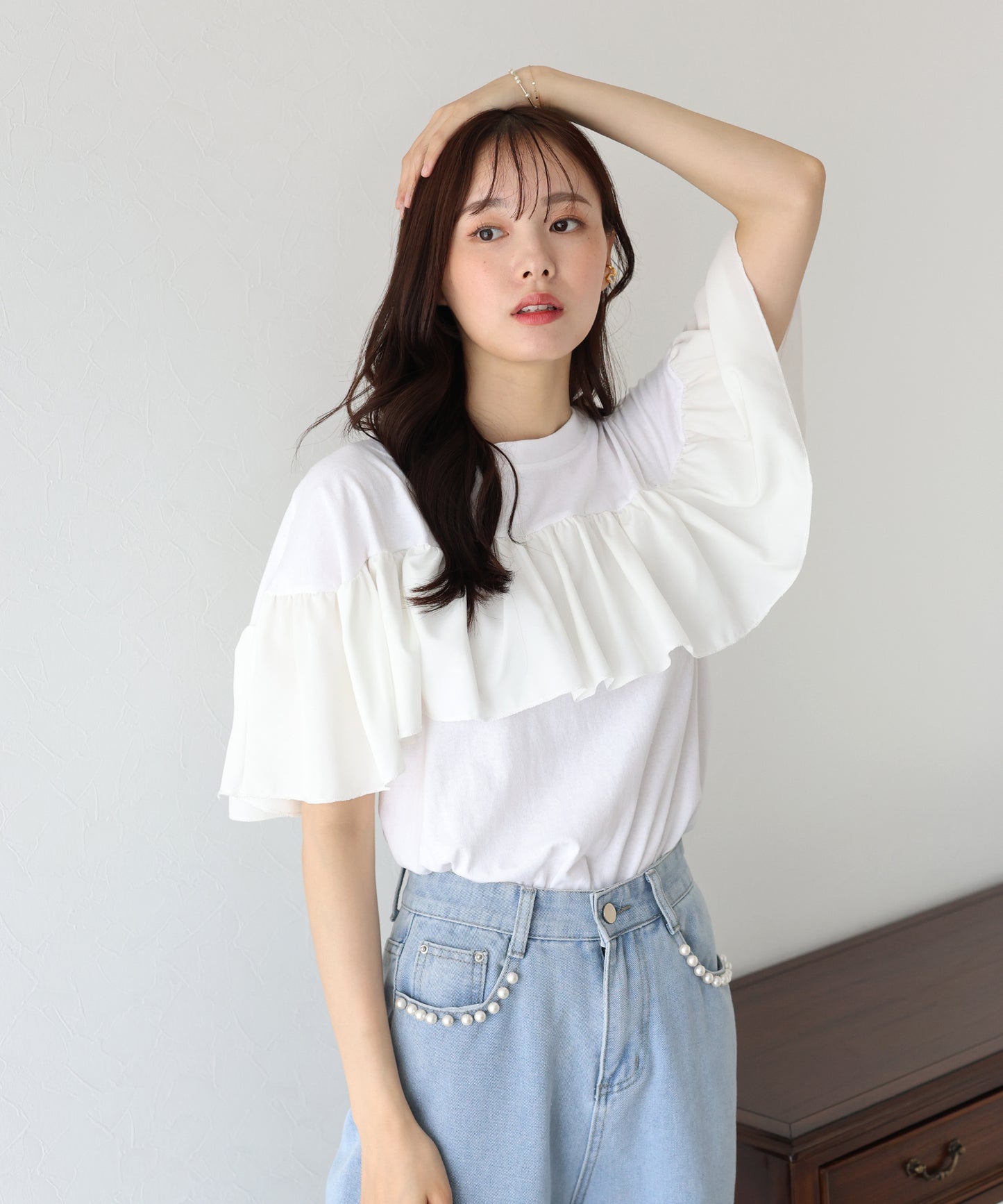 フリルデザインカットソー【ネコポス】