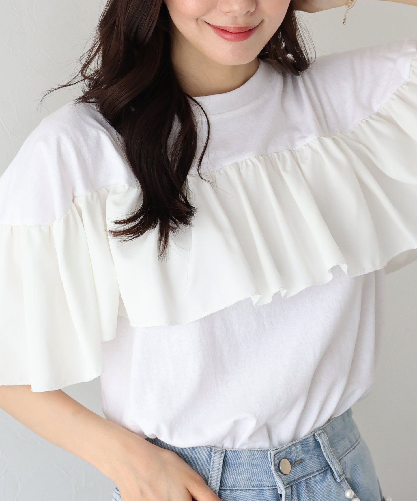 フリルデザインカットソー【ネコポス】