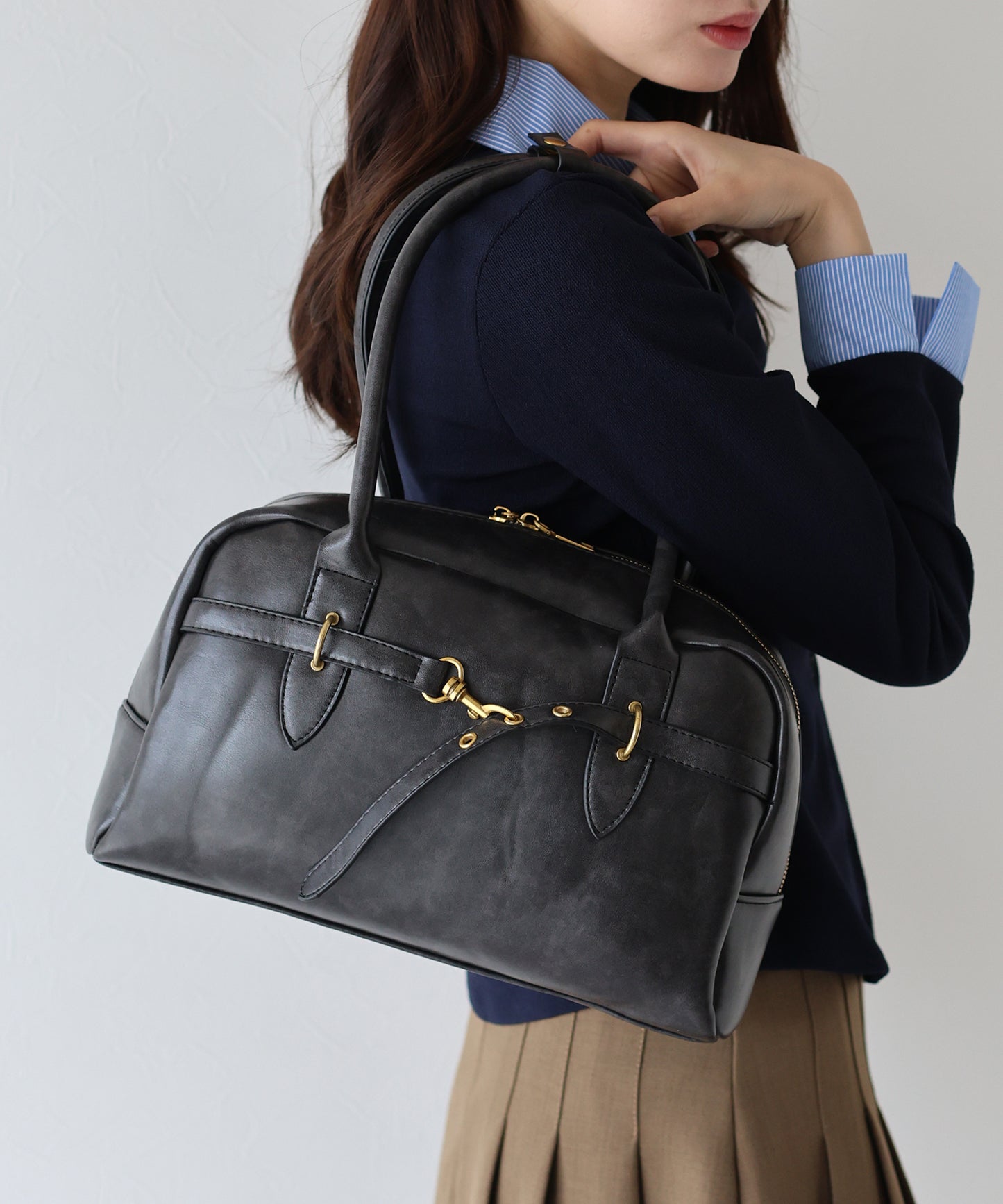 【早割5%OFF】ベルトデザインボストンバッグ