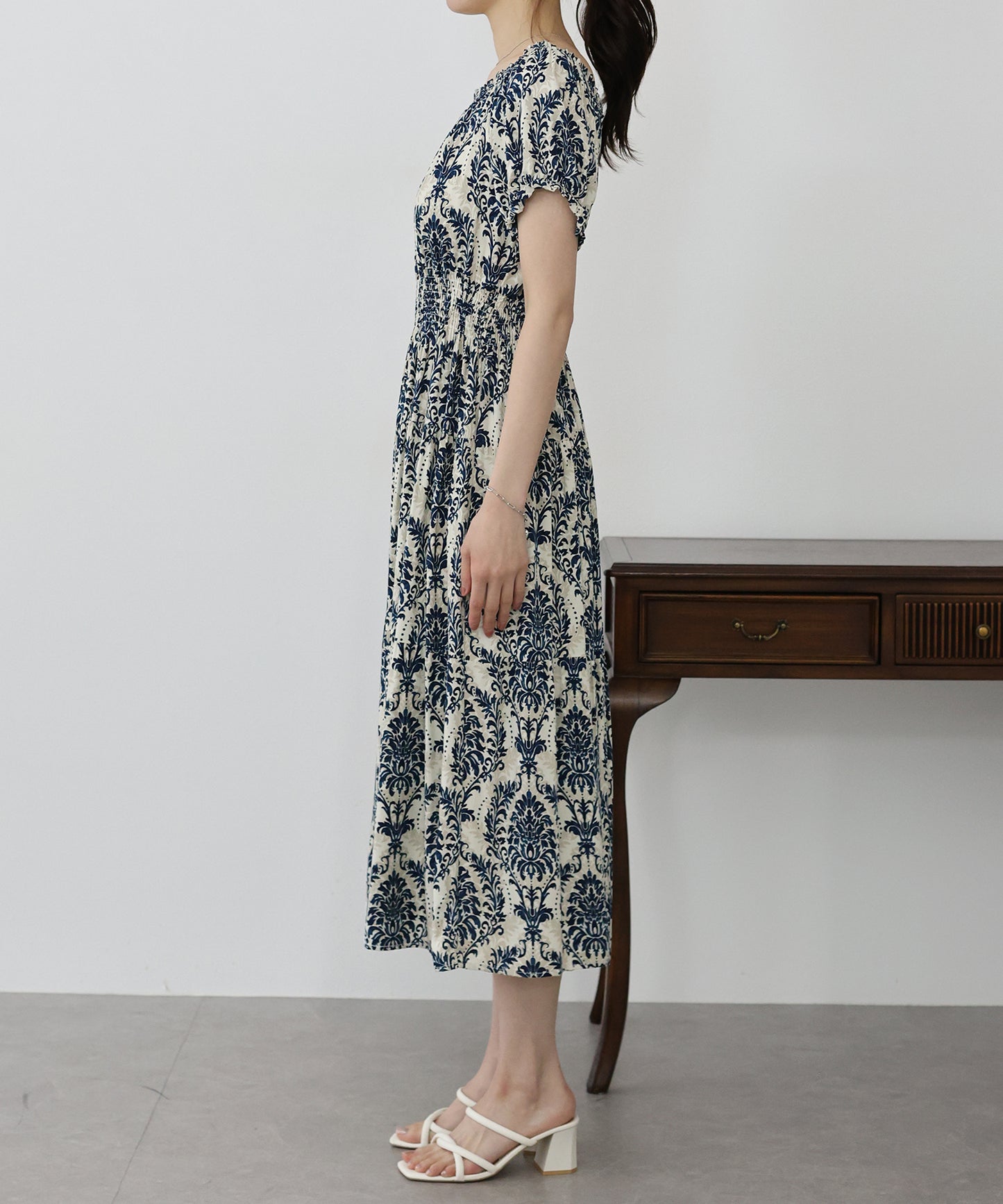 【TIME SALE】アソート柄2WAYオフショルワンピース