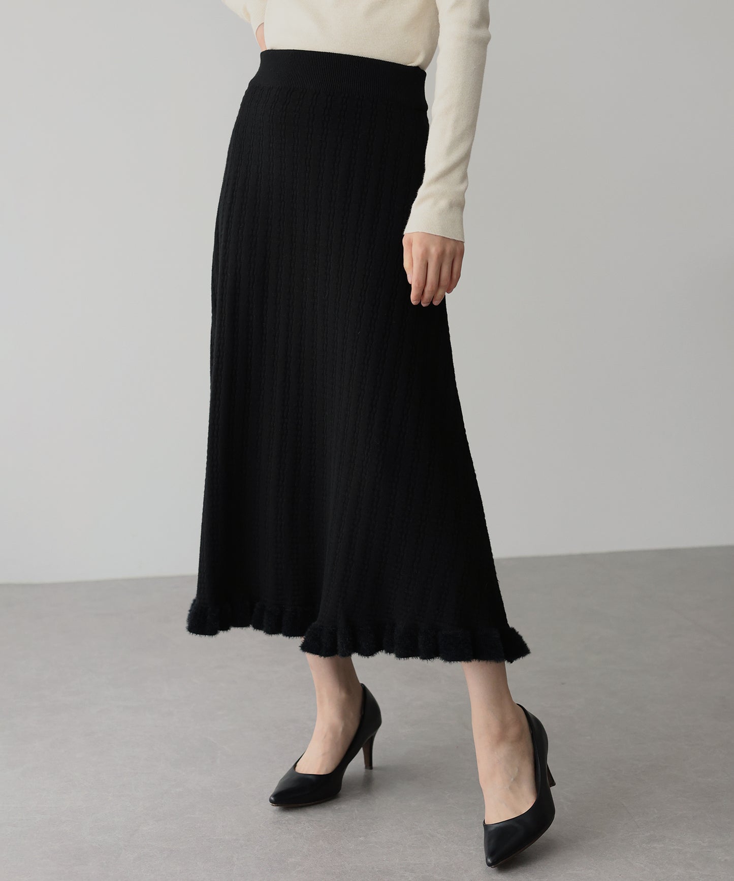 【SALE】裾フリルニットスカート