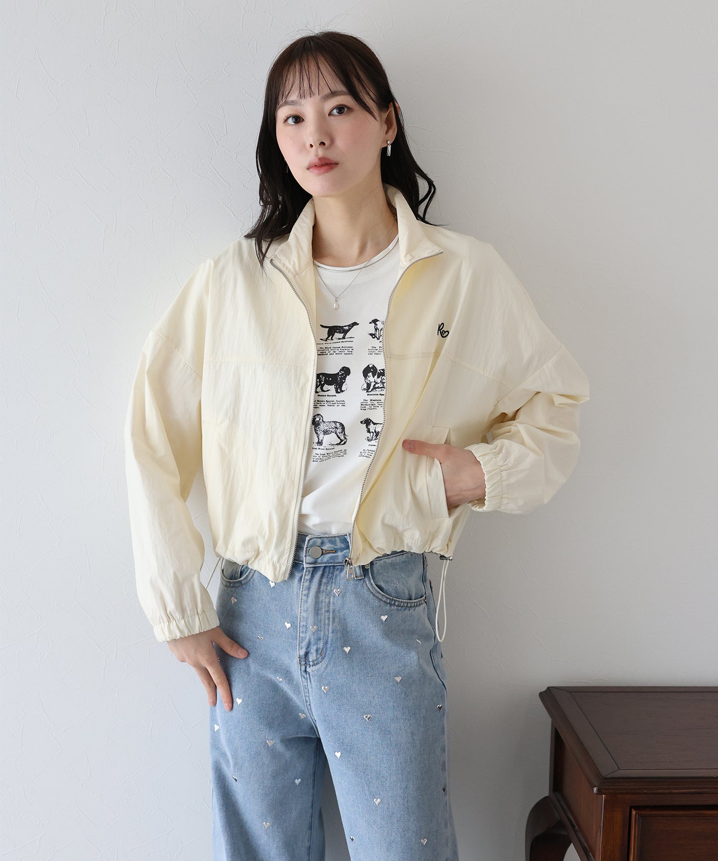 【TIME SALE】ワンポイント刺繍ブルゾン