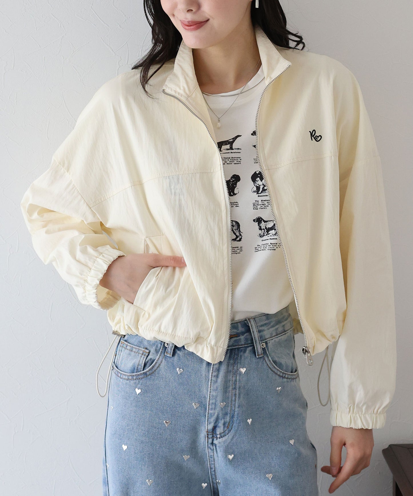 【TIME SALE】ワンポイント刺繍ブルゾン