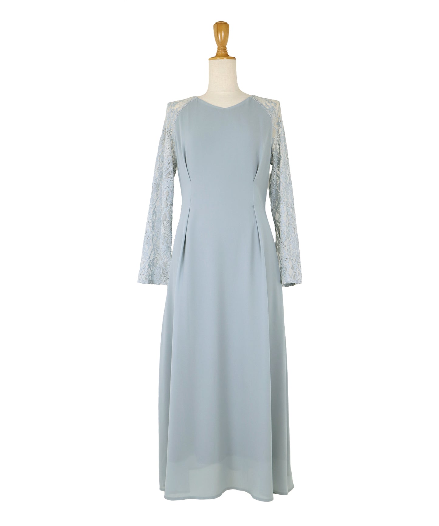 【SALE】レーススリットスリーブロング丈パーティードレス