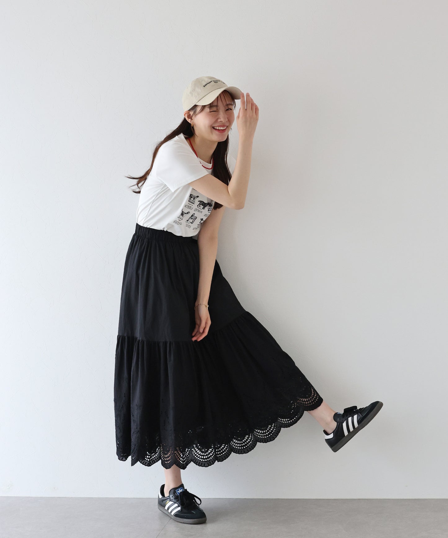 【TIME SALE】コットンレースティアードスカート